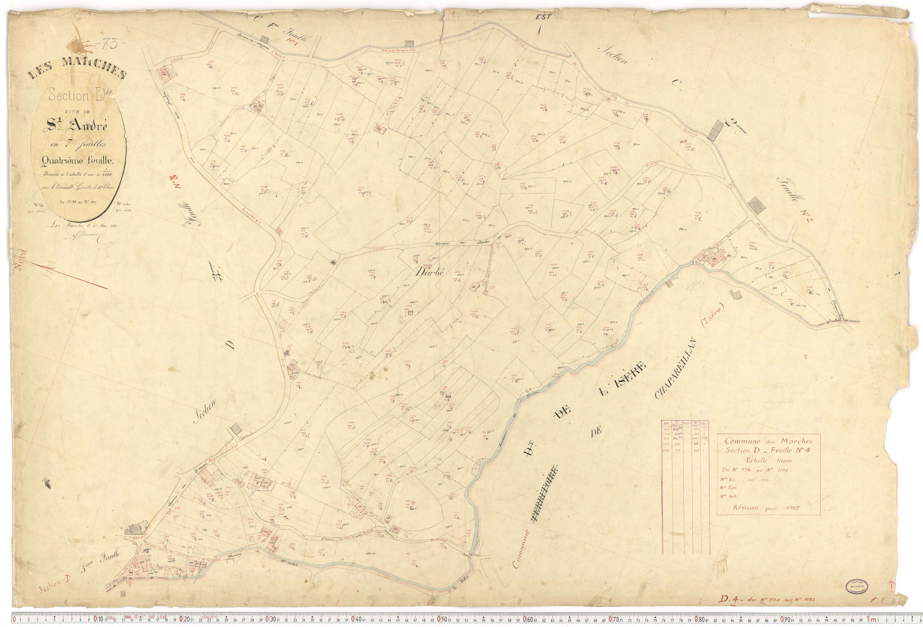 Marches - Plans cadastraux du premier cadastre français (version de travail du cadastre rénové, de 1956).
