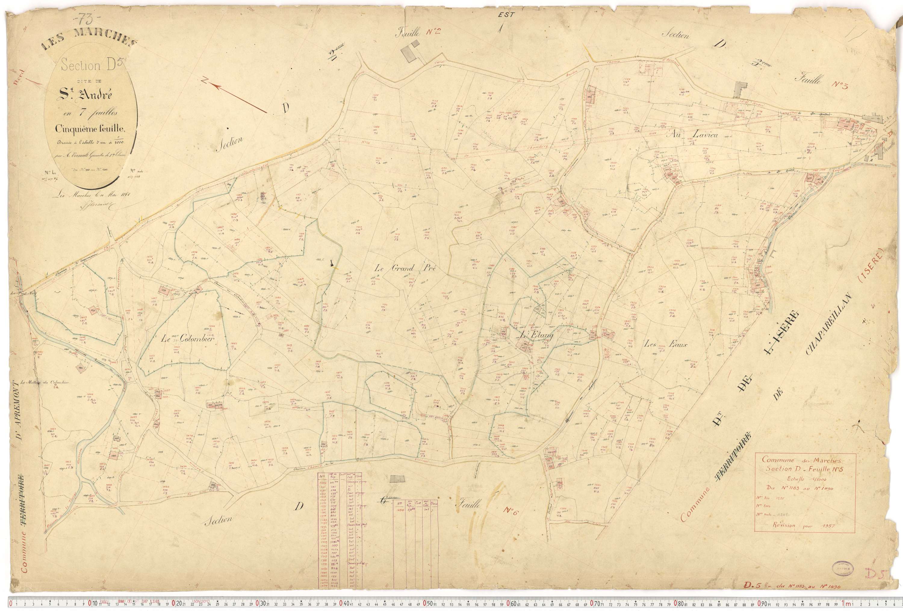 Marches - Plans cadastraux du premier cadastre français (version de travail du cadastre rénové, de 1956).