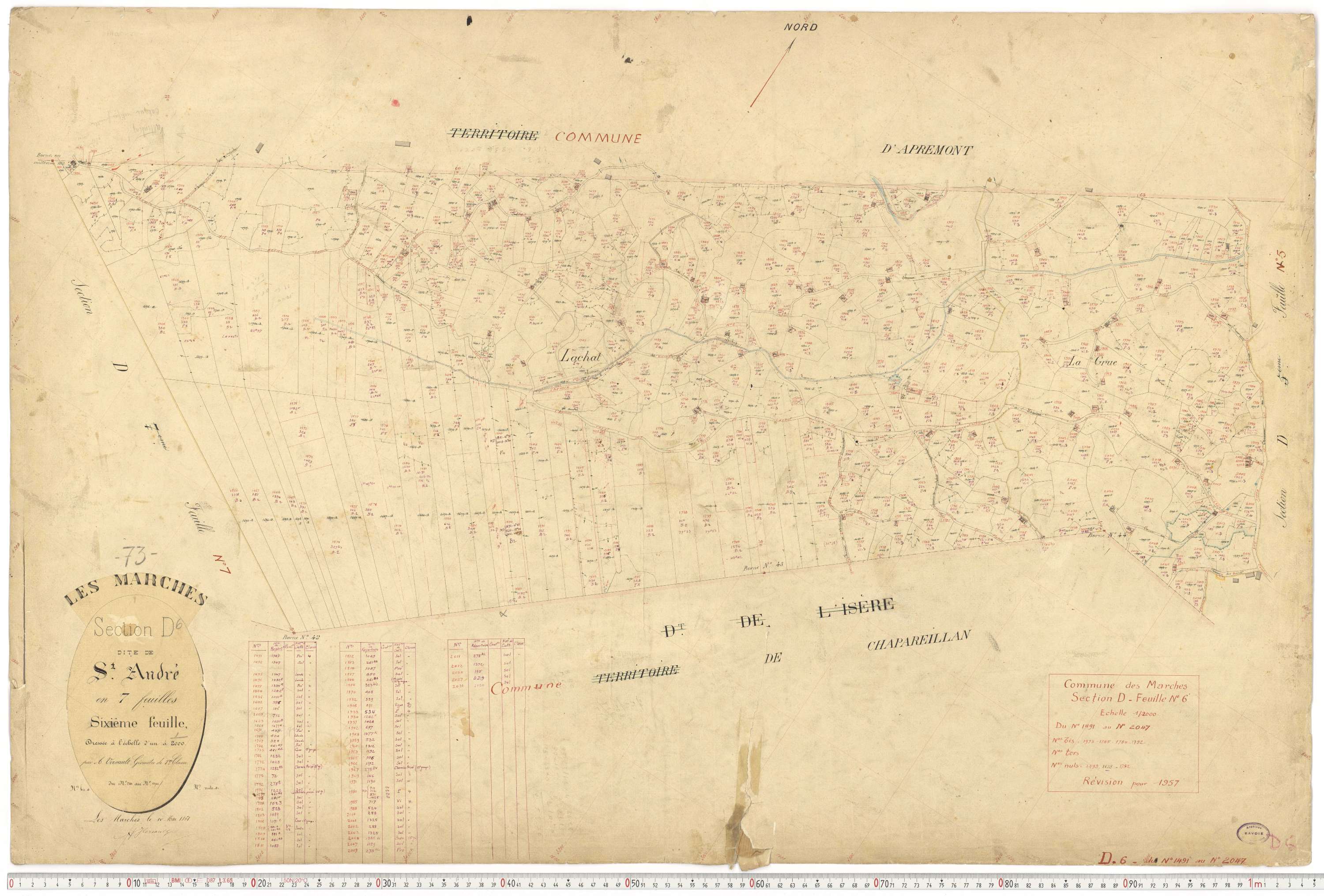 Marches - Plans cadastraux du premier cadastre français (version de travail du cadastre rénové, de 1956).