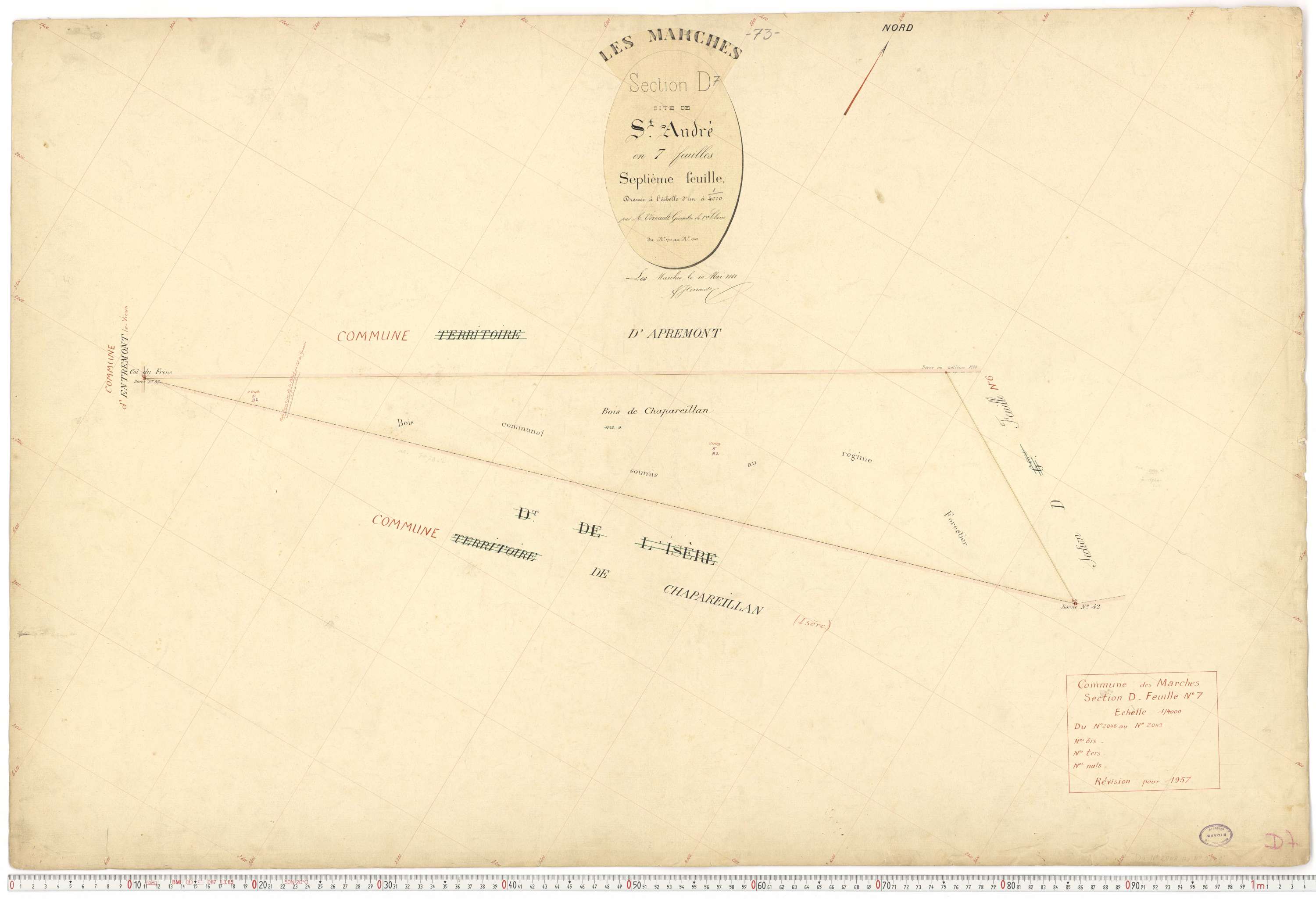 Marches - Plans cadastraux du premier cadastre français (version de travail du cadastre rénové, de 1956).
