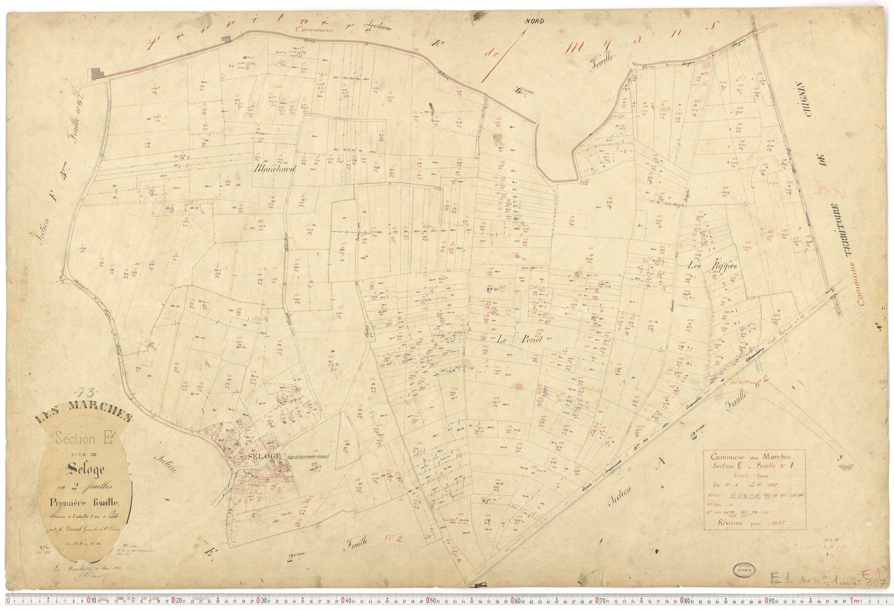 Marches - Plans cadastraux du premier cadastre français (version de travail du cadastre rénové, de 1956).