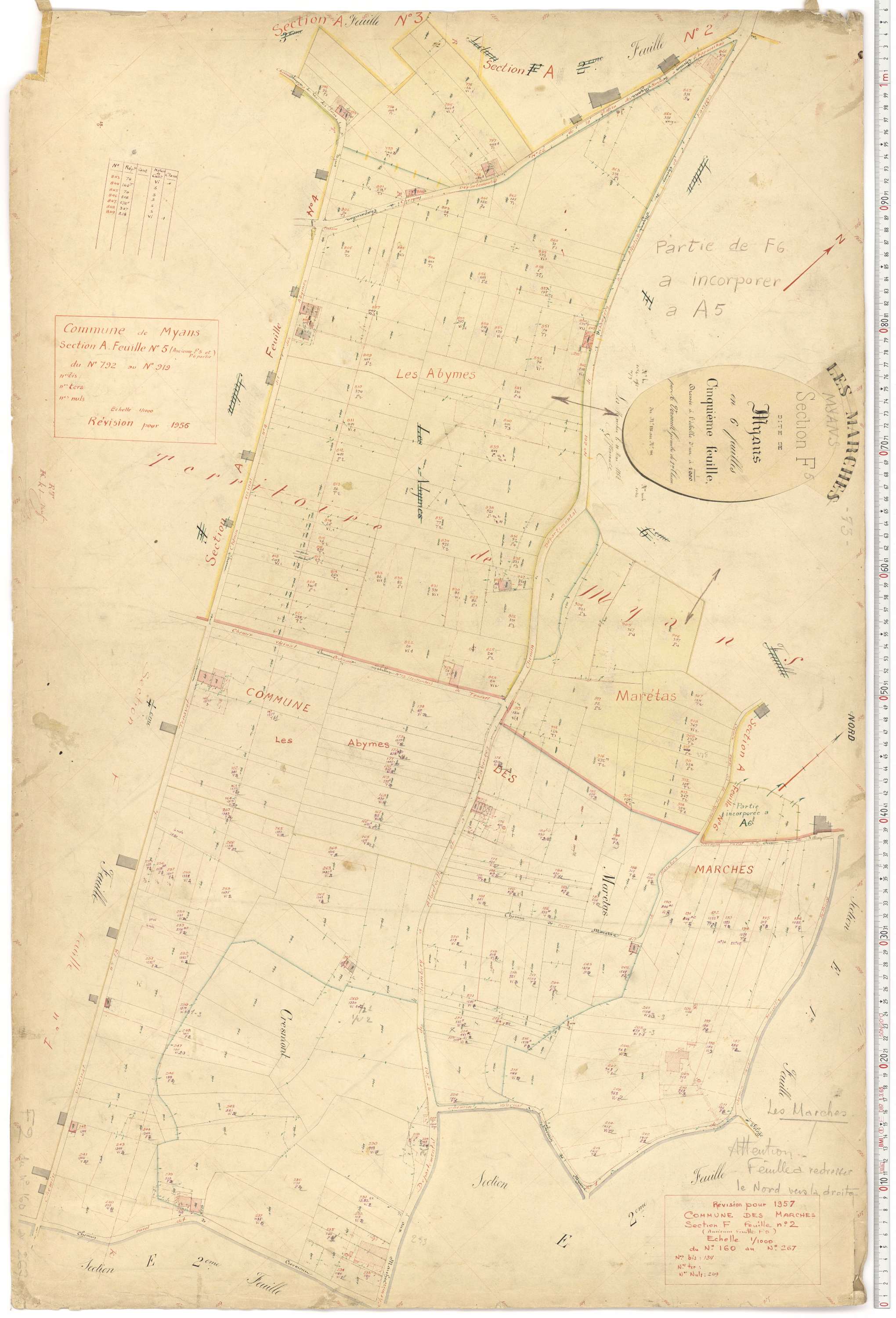 Marches - Plans cadastraux du premier cadastre français (version de travail du cadastre rénové, de 1956).