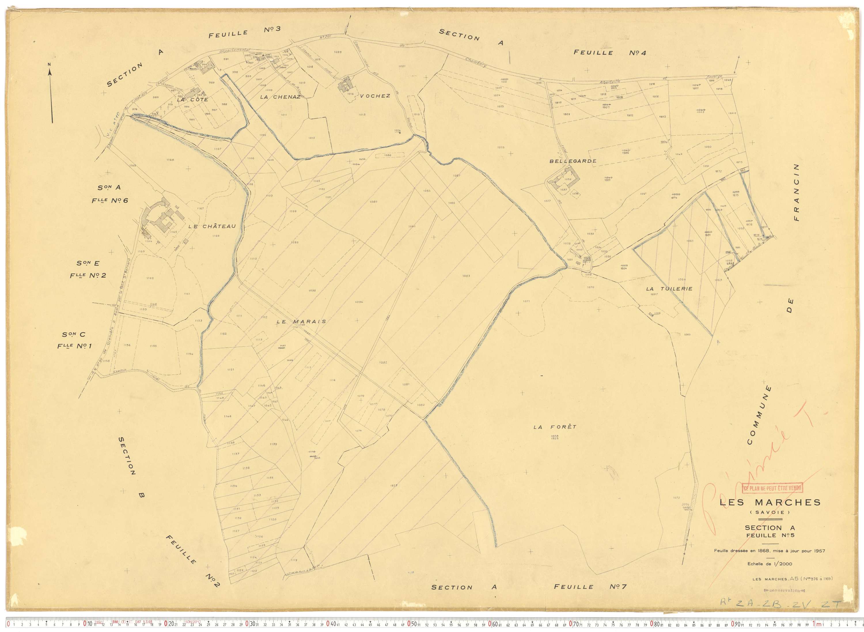Marches - Plans cadastraux du cadastre rénové.