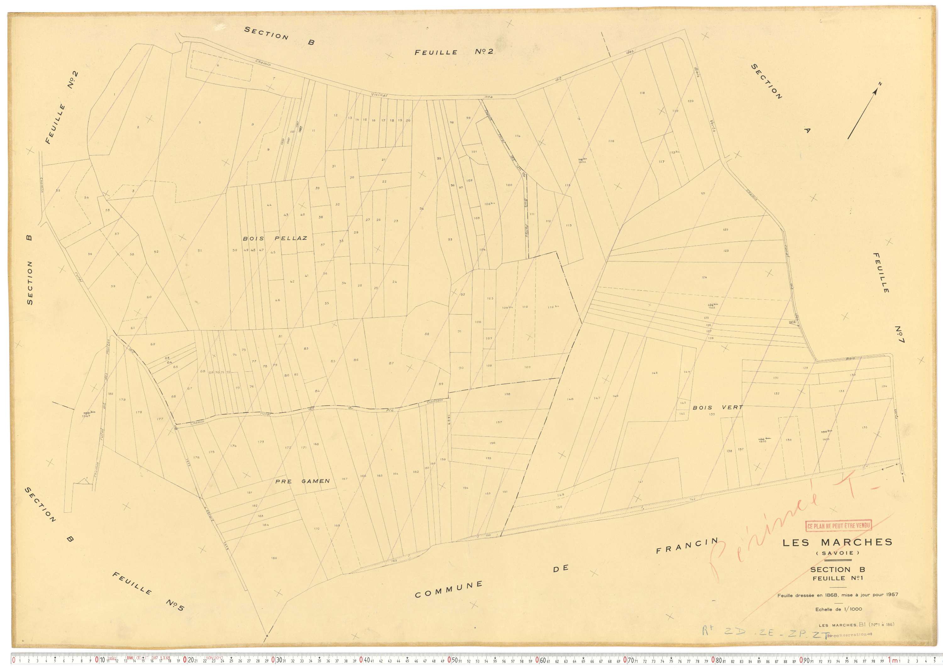 Marches - Plans cadastraux du cadastre rénové.