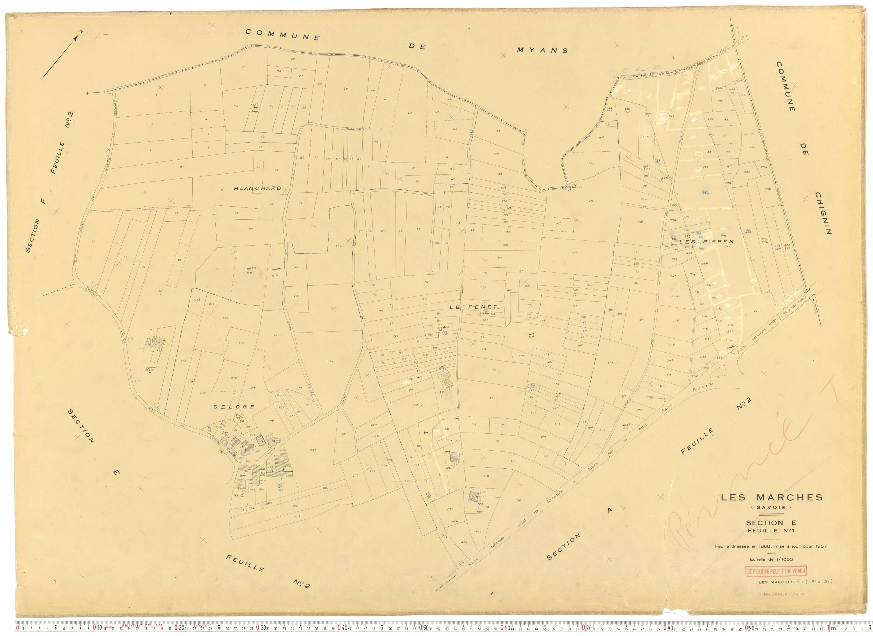 Marches - Plans cadastraux du cadastre rénové.