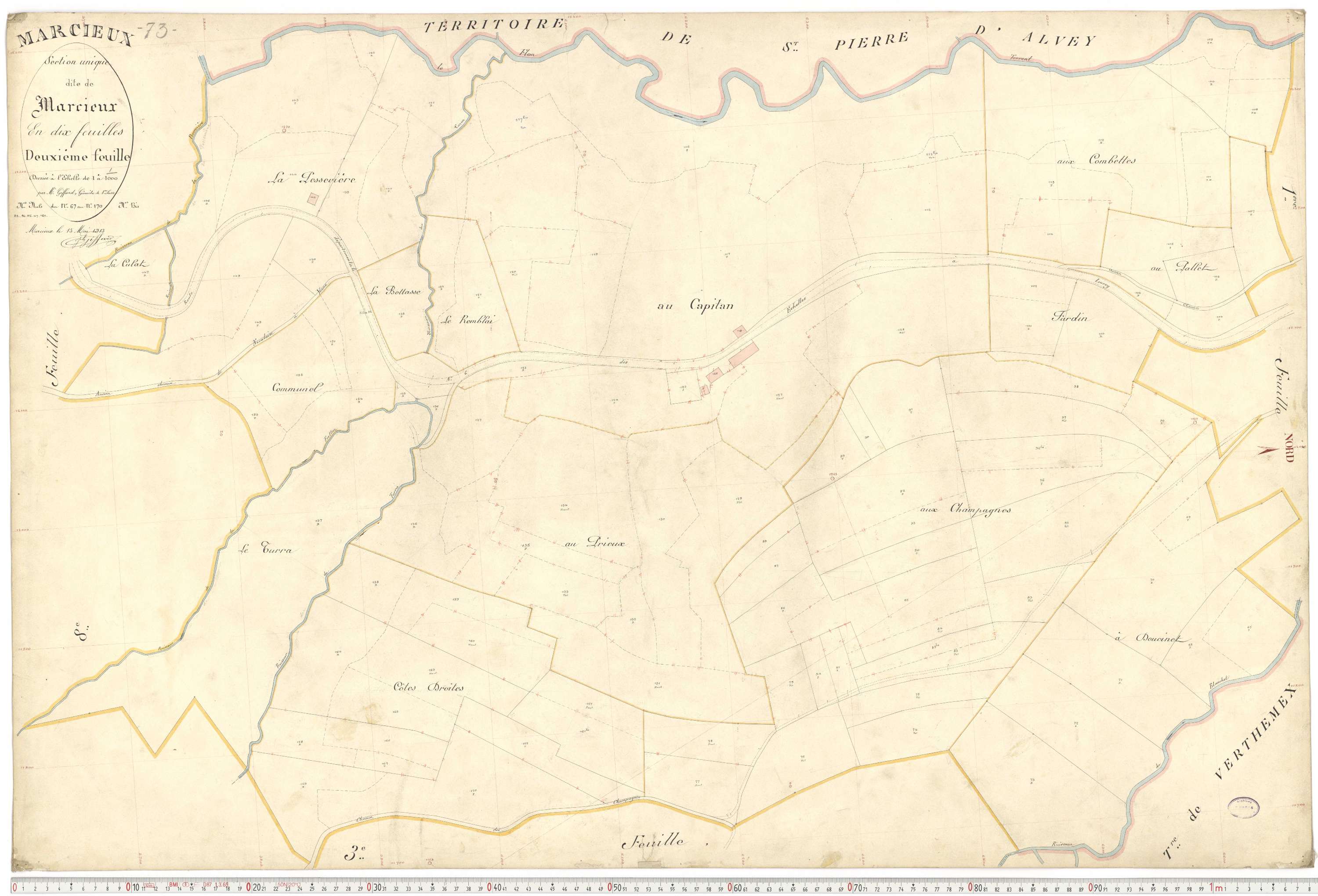 Marcieux - Plans cadastraux du premier cadastre français.