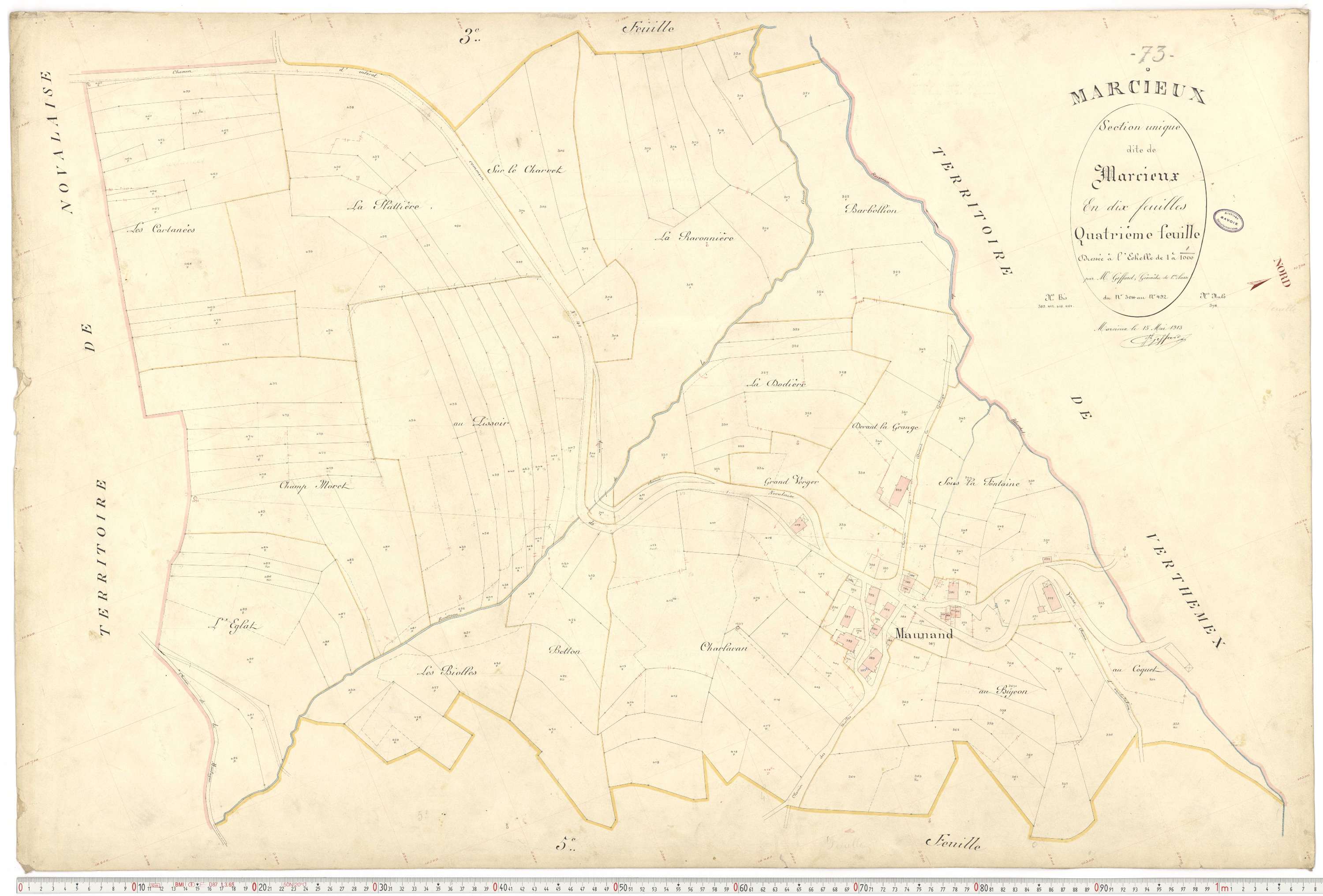 Marcieux - Plans cadastraux du premier cadastre français.