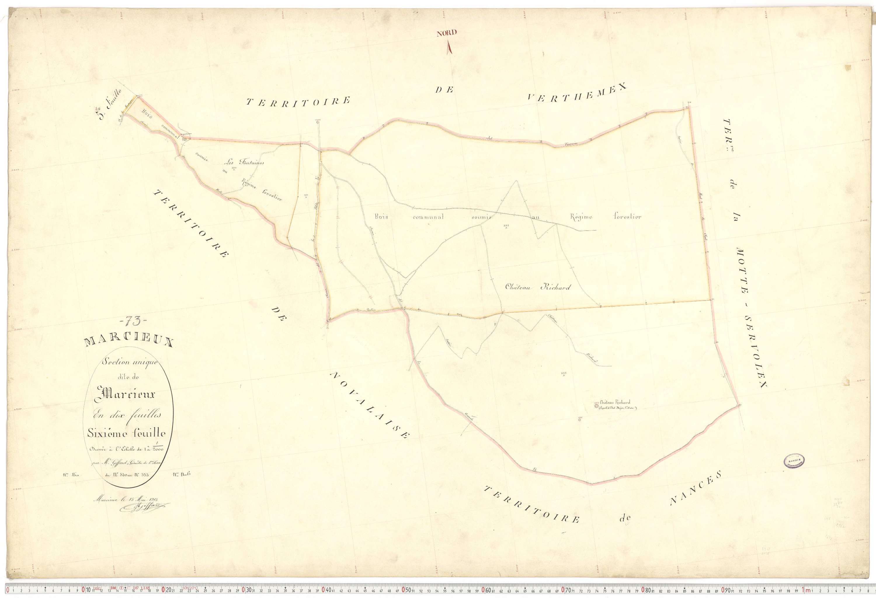 Marcieux - Plans cadastraux du premier cadastre français.