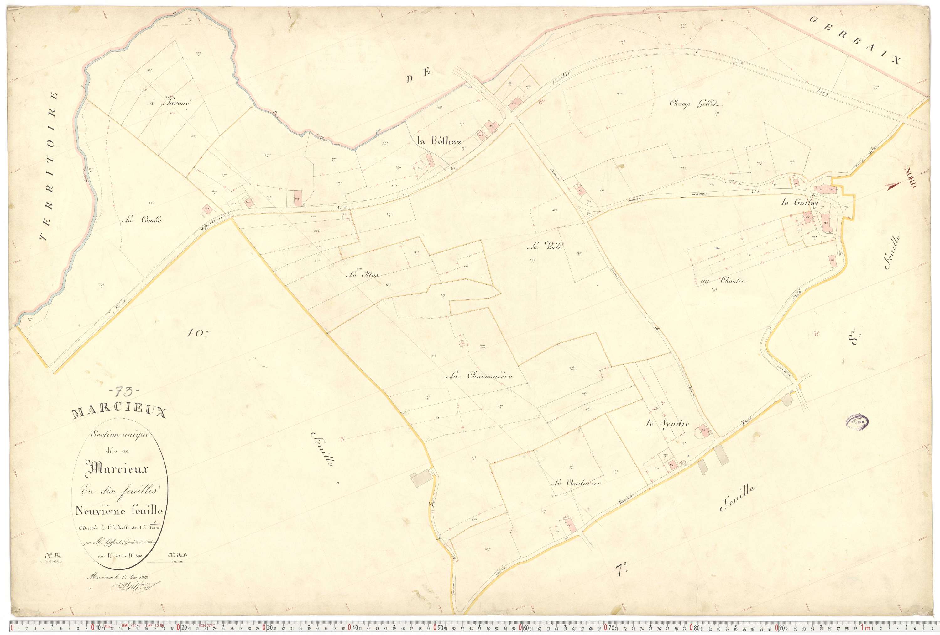 Marcieux - Plans cadastraux du premier cadastre français.