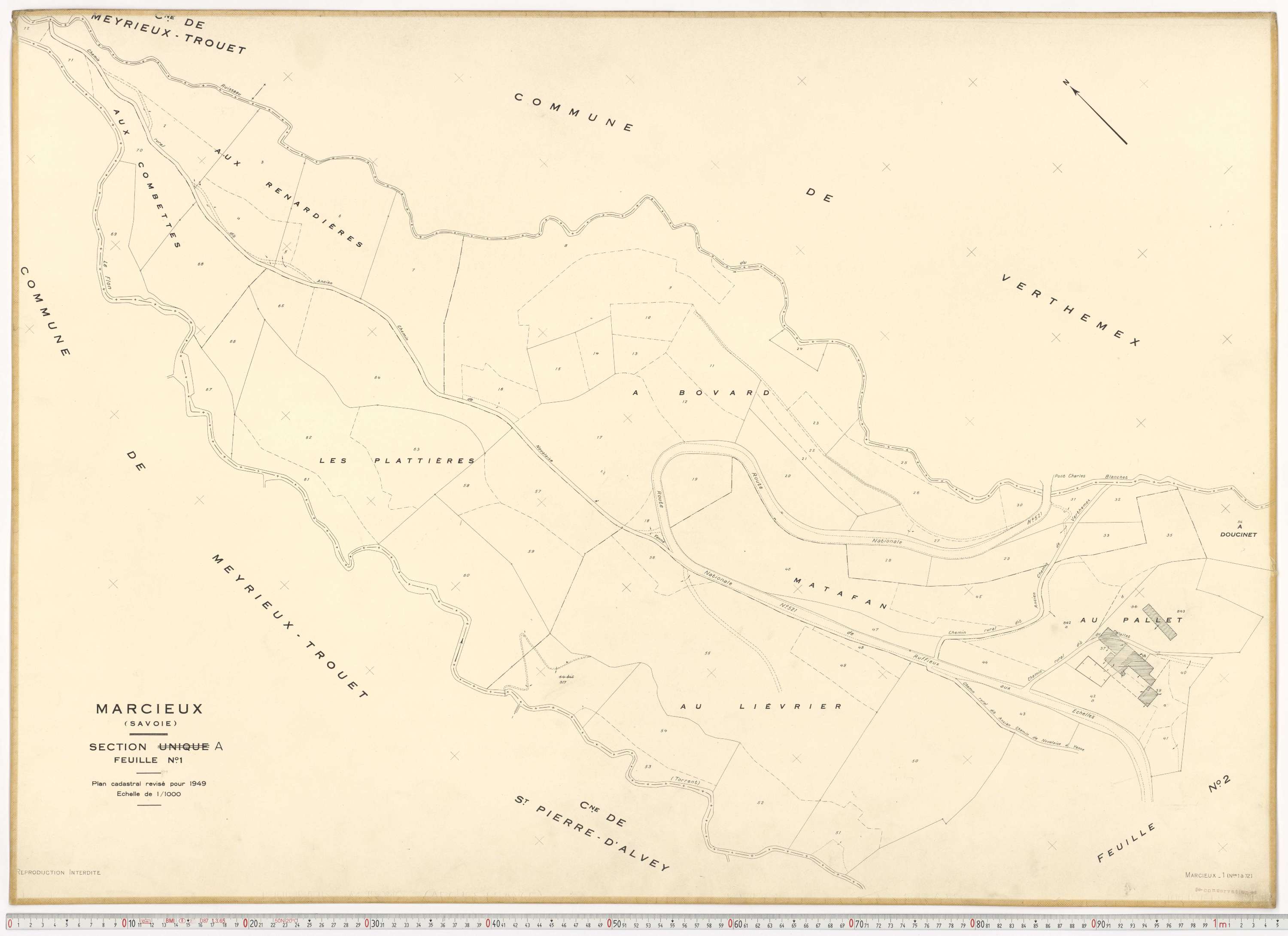 Marcieux - Plans cadastraux du cadastre rénové.