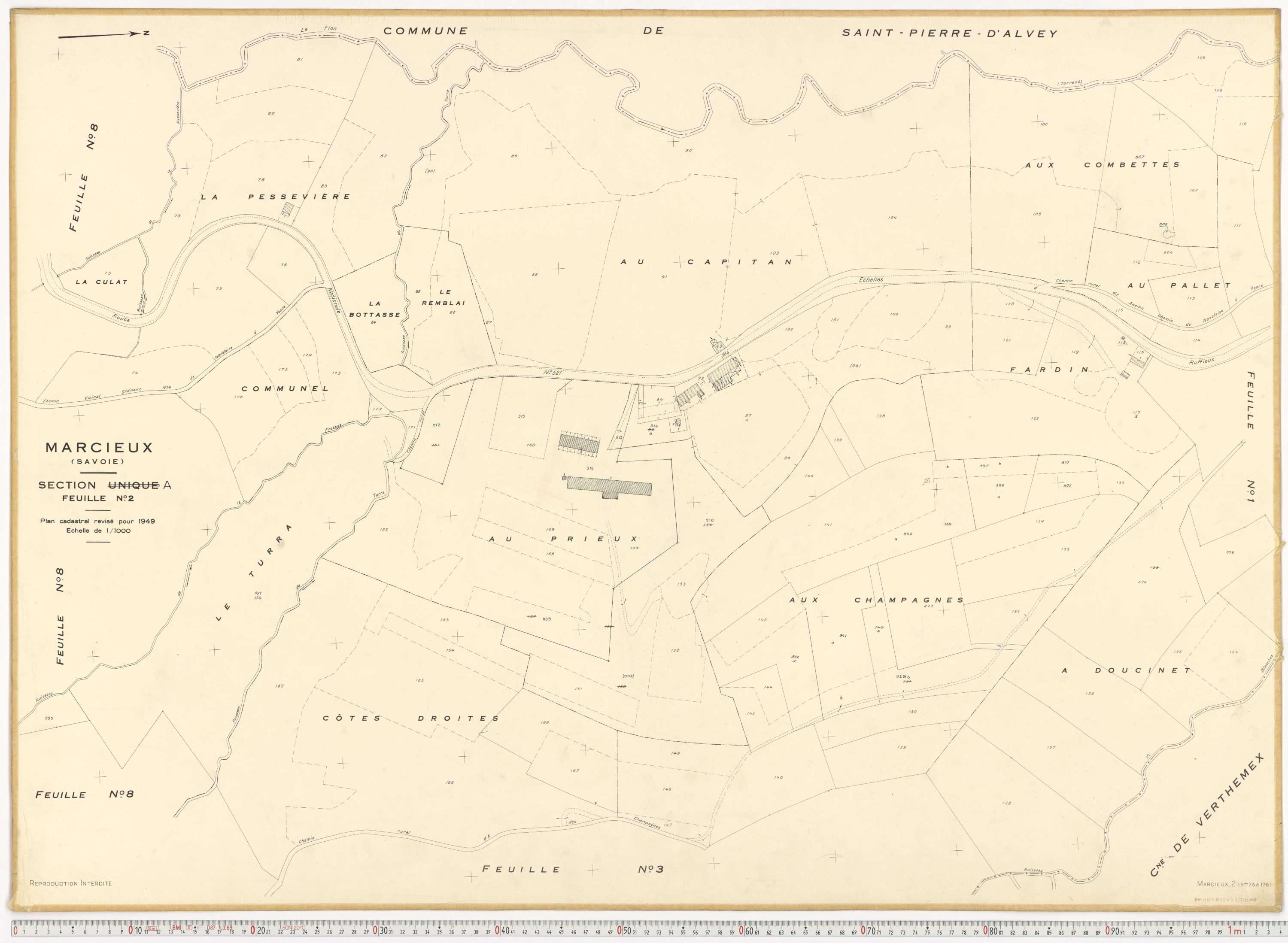 Marcieux - Plans cadastraux du cadastre rénové.