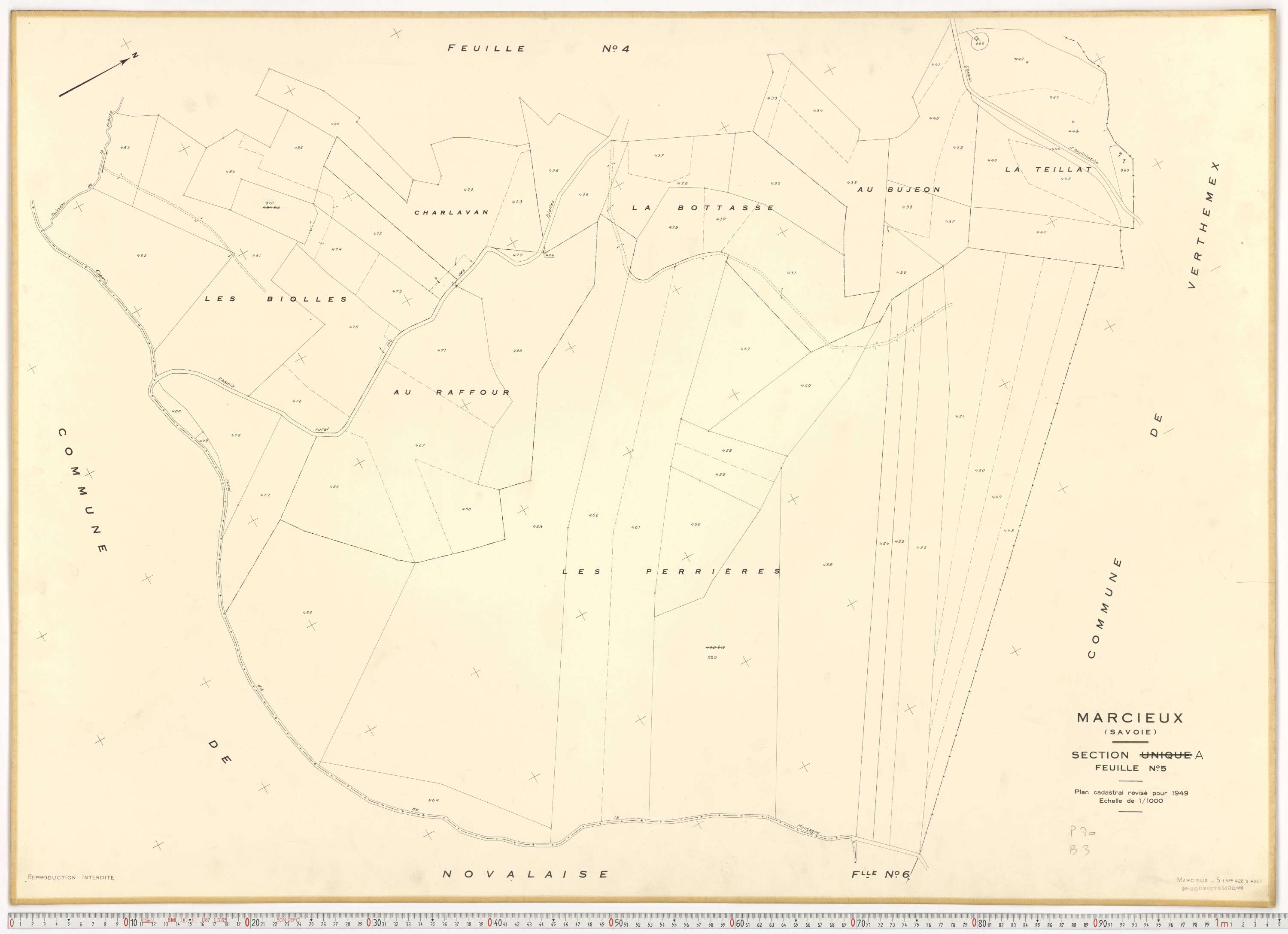 Marcieux - Plans cadastraux du cadastre rénové.