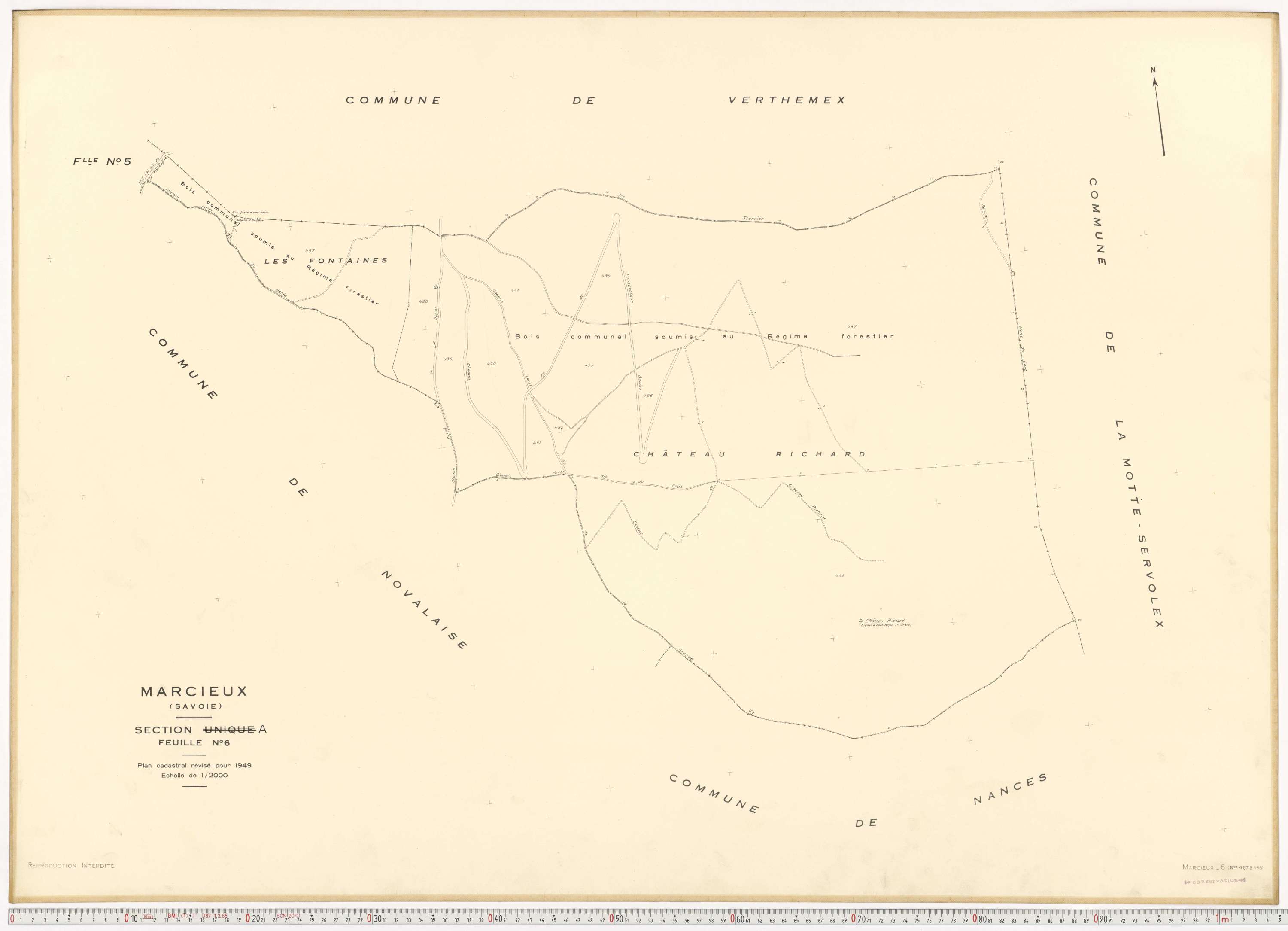 Marcieux - Plans cadastraux du cadastre rénové.