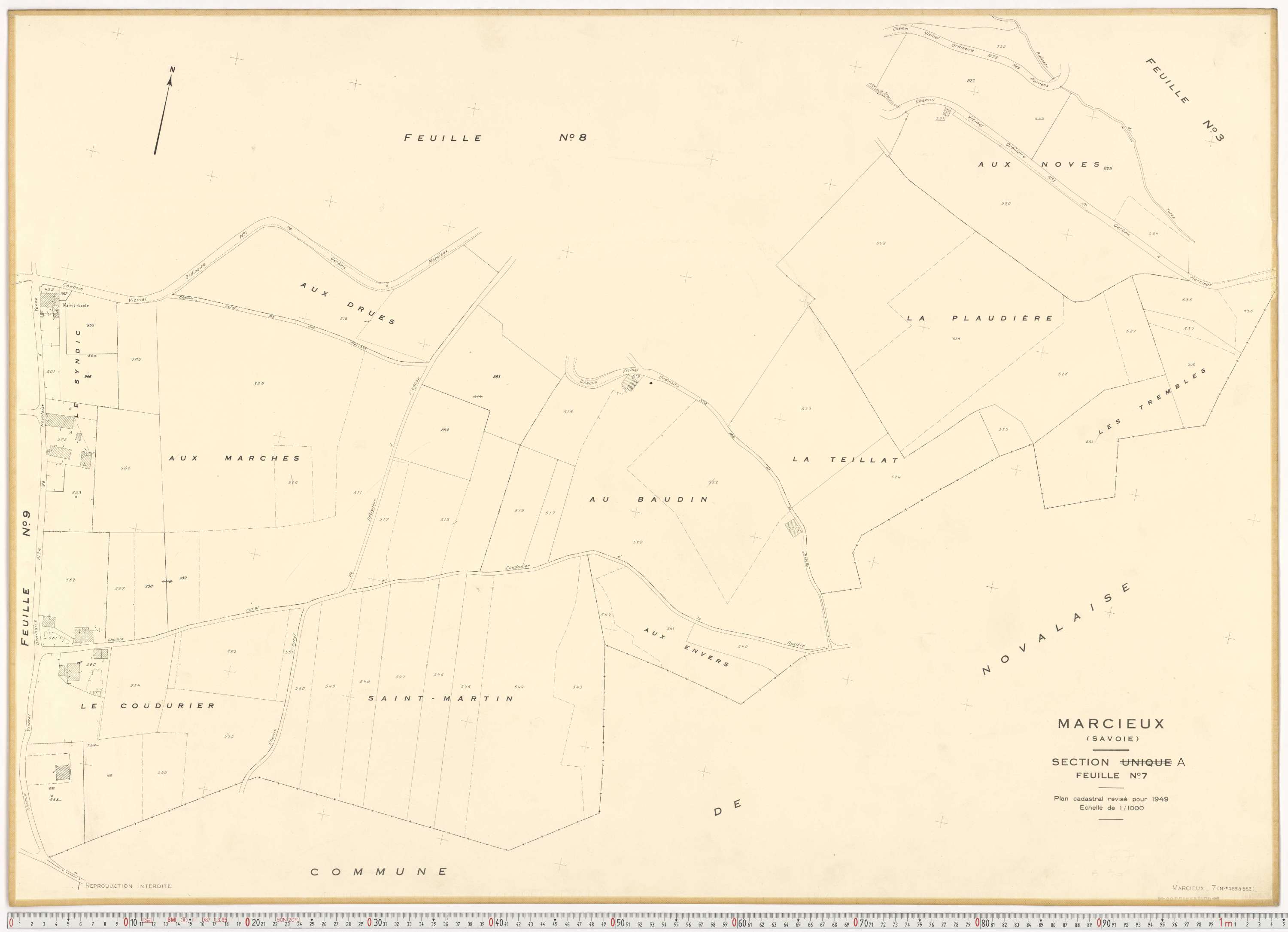 Marcieux - Plans cadastraux du cadastre rénové.