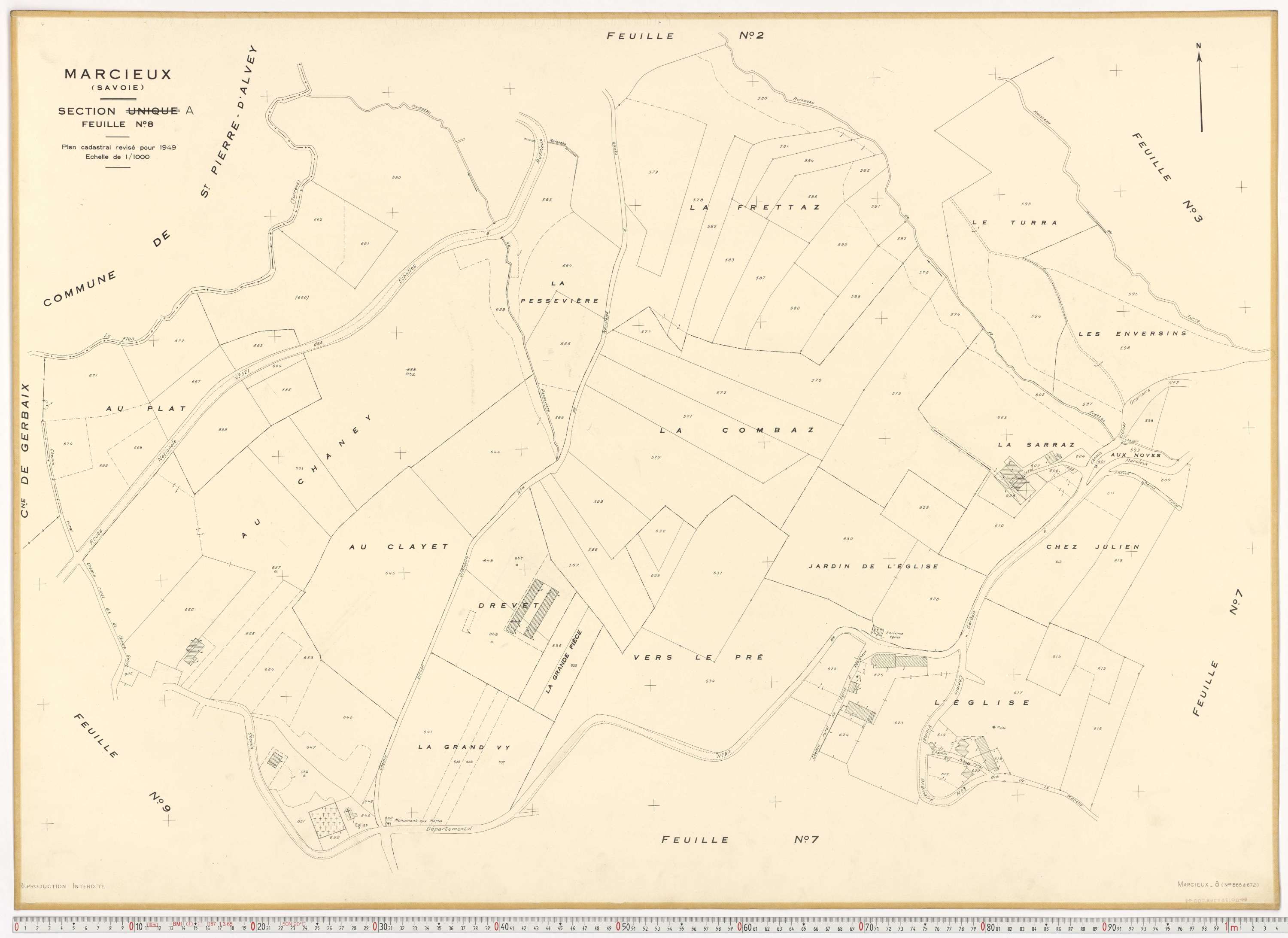 Marcieux - Plans cadastraux du cadastre rénové.