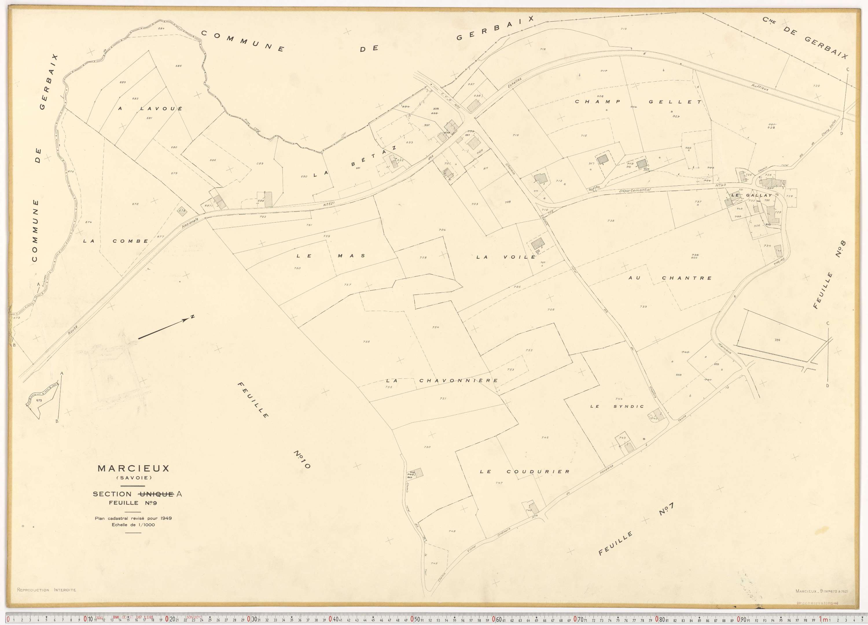 Marcieux - Plans cadastraux du cadastre rénové.