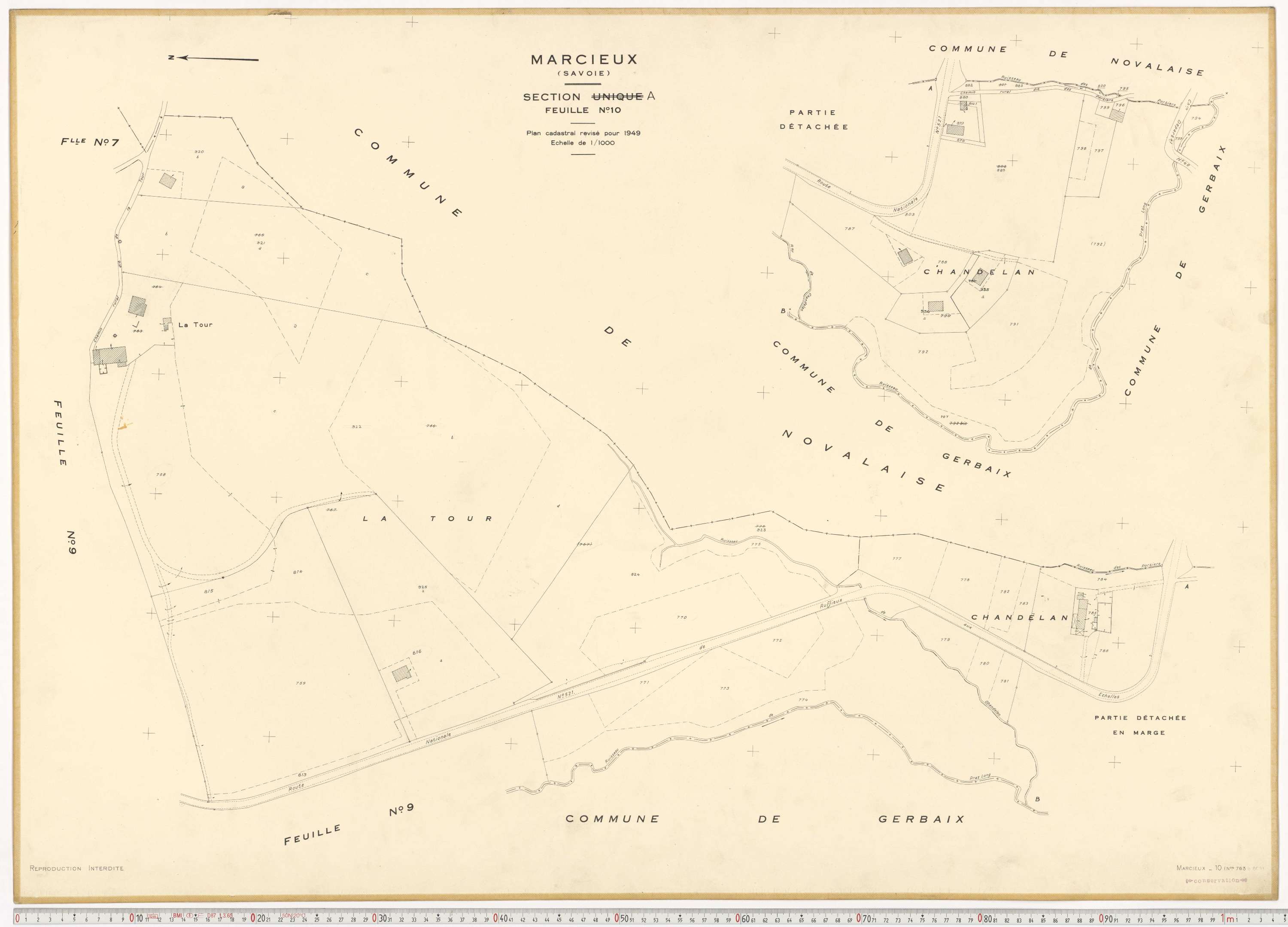 Marcieux - Plans cadastraux du cadastre rénové.