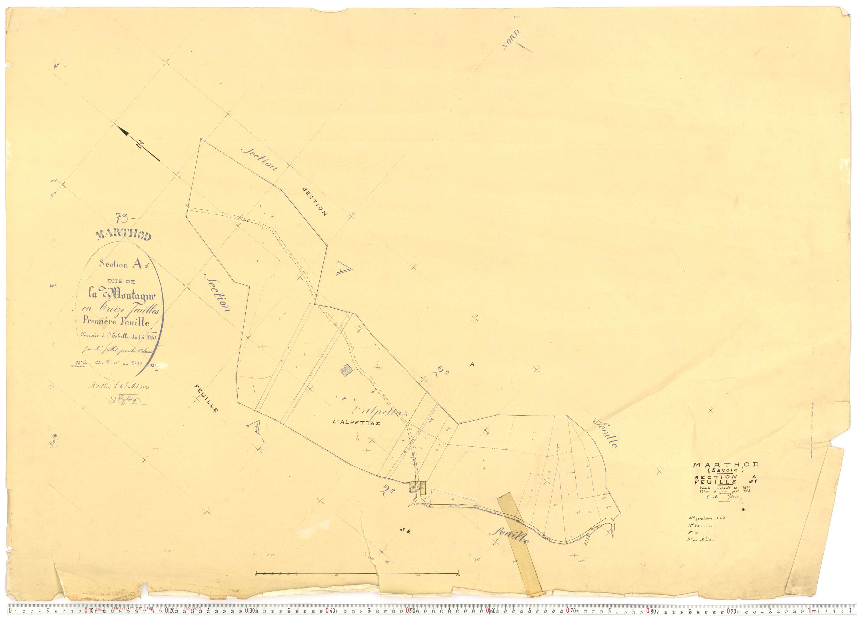 Marthod - Plans cadastraux du cadastre rénové.