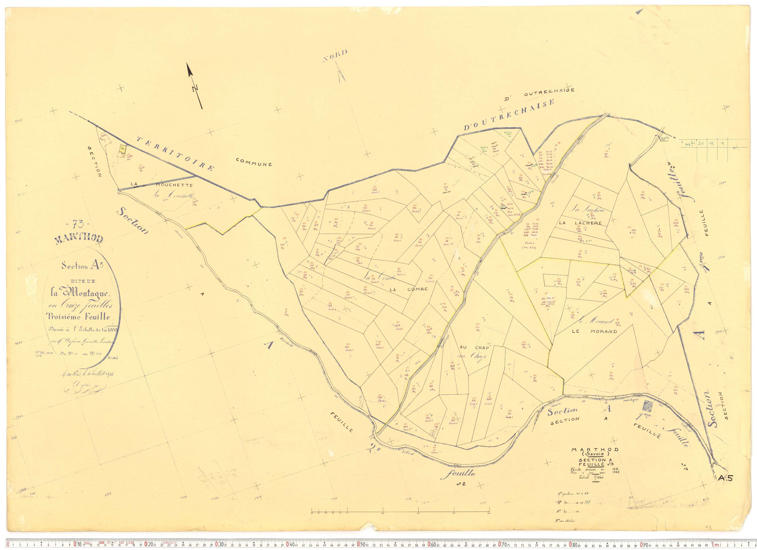 Marthod - Plans cadastraux du cadastre rénové.