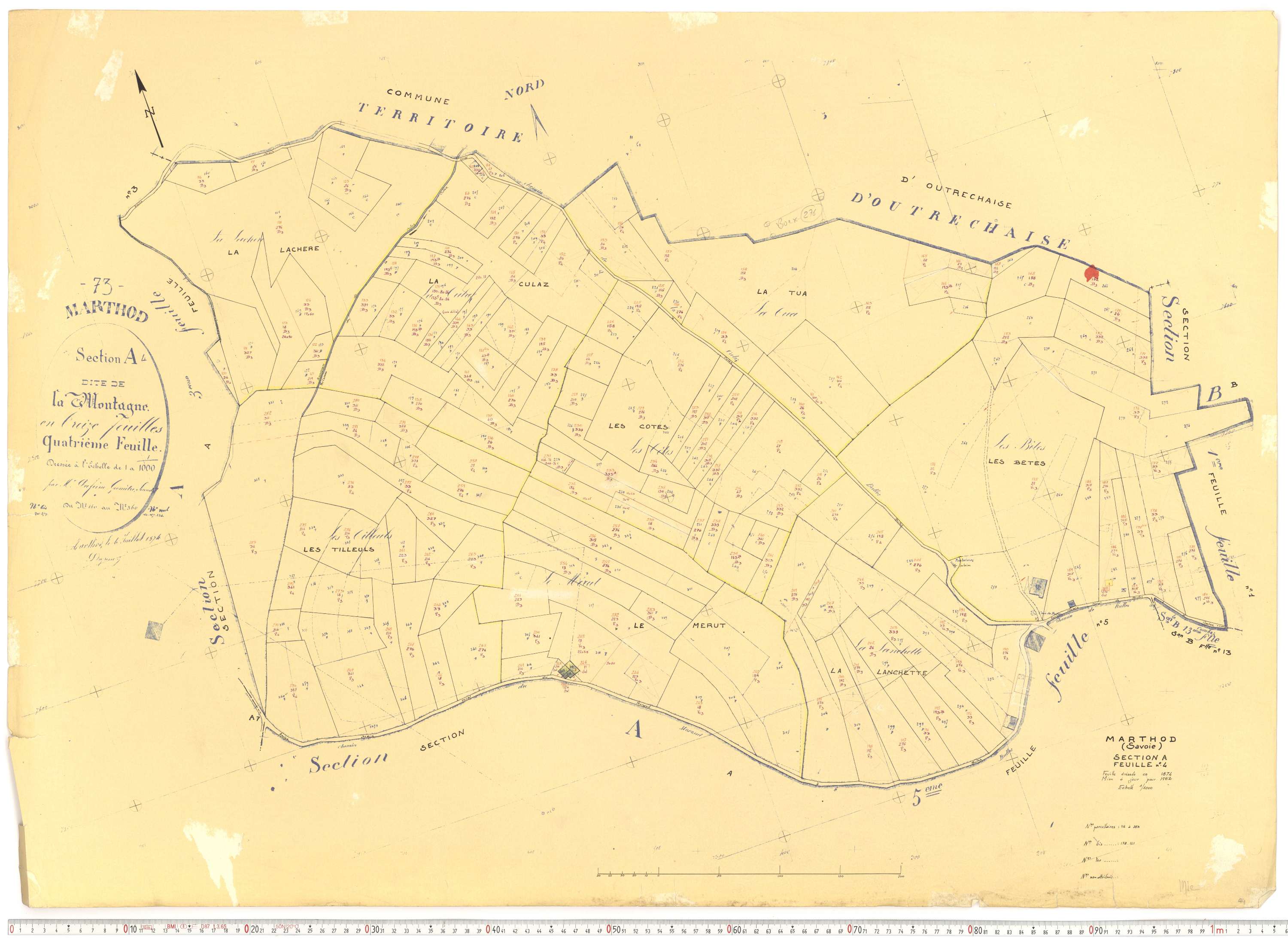 Marthod - Plans cadastraux du cadastre rénové.