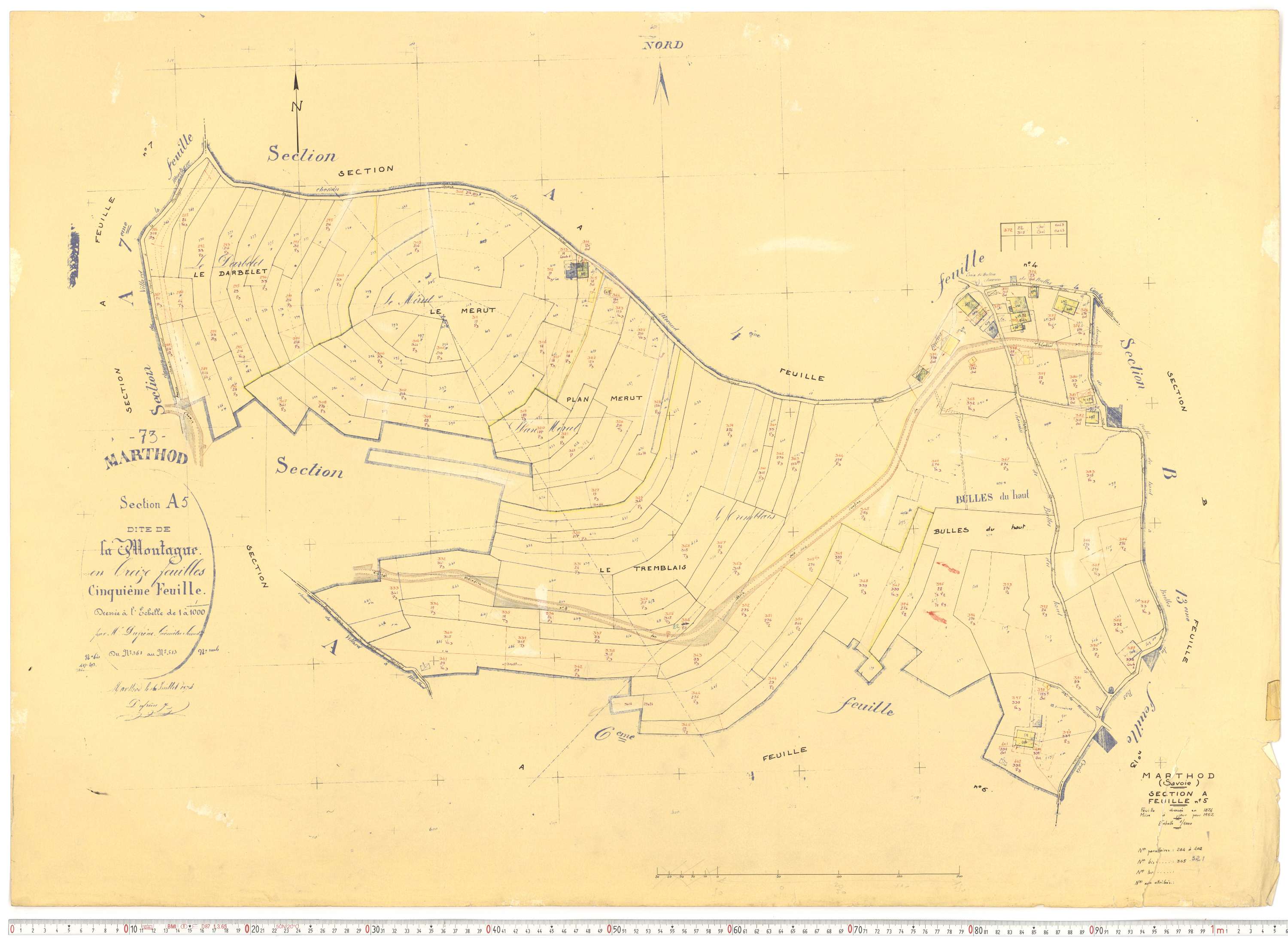 Marthod - Plans cadastraux du cadastre rénové.