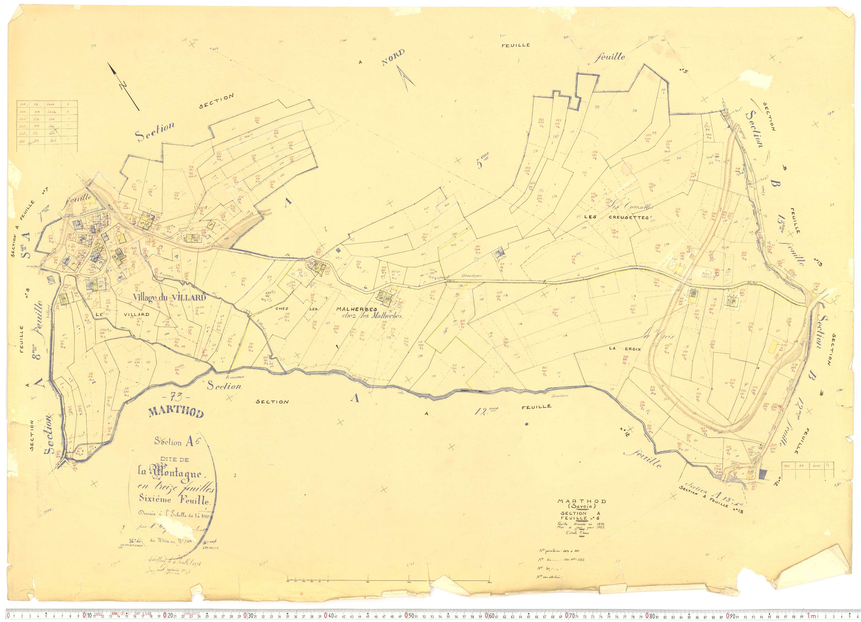 Marthod - Plans cadastraux du cadastre rénové.