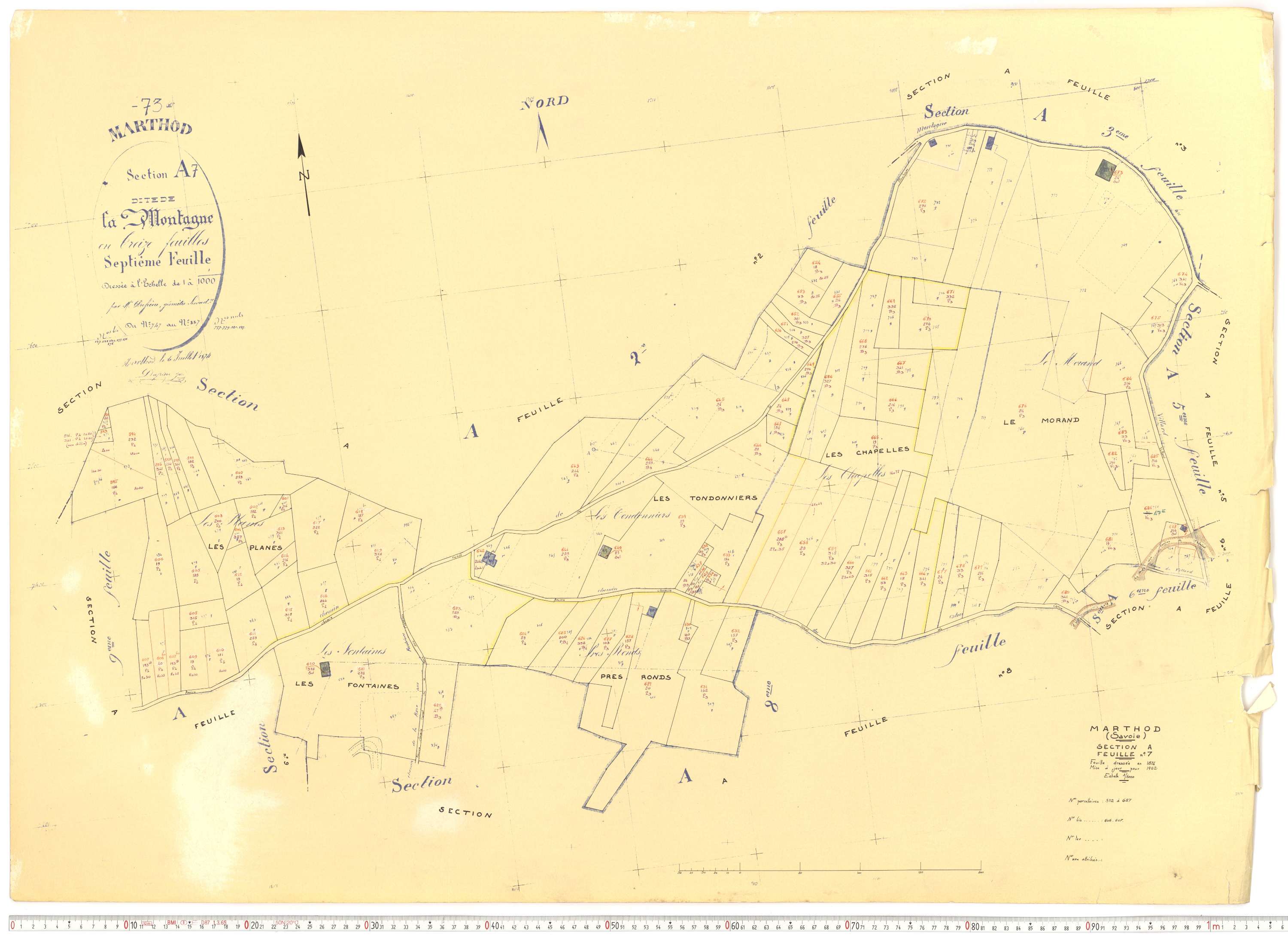 Marthod - Plans cadastraux du cadastre rénové.