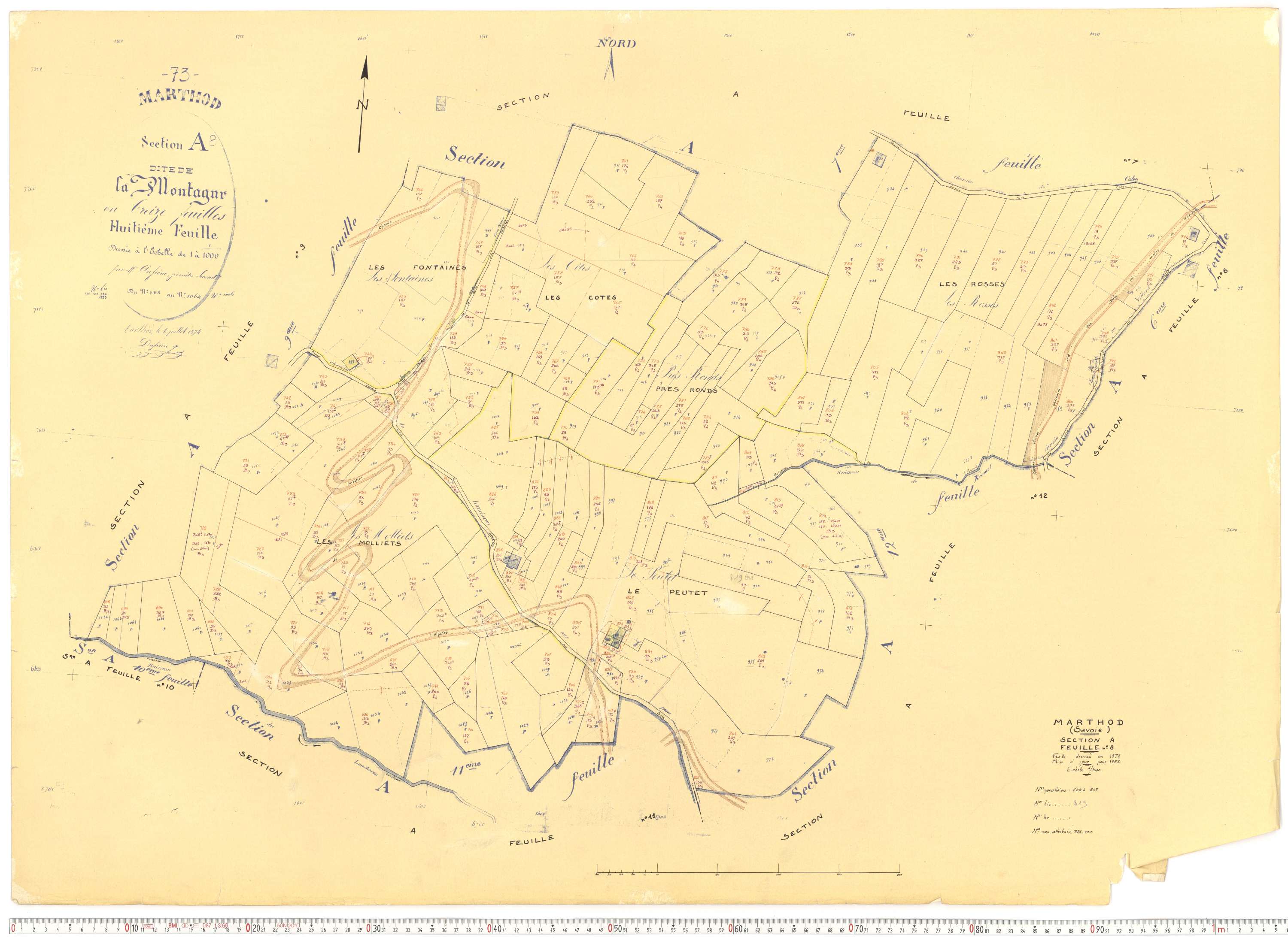 Marthod - Plans cadastraux du cadastre rénové.