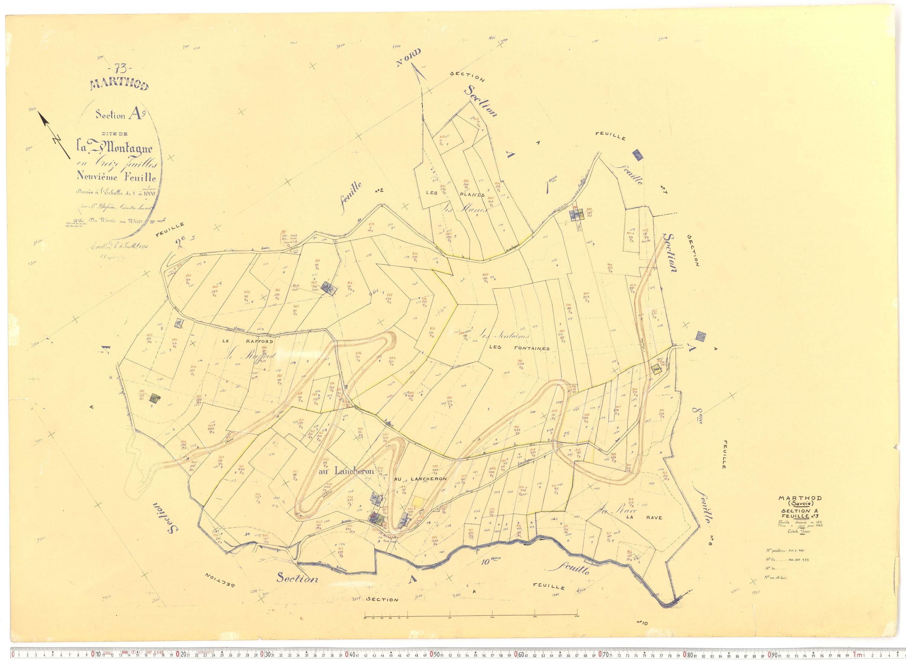 Marthod - Plans cadastraux du cadastre rénové.