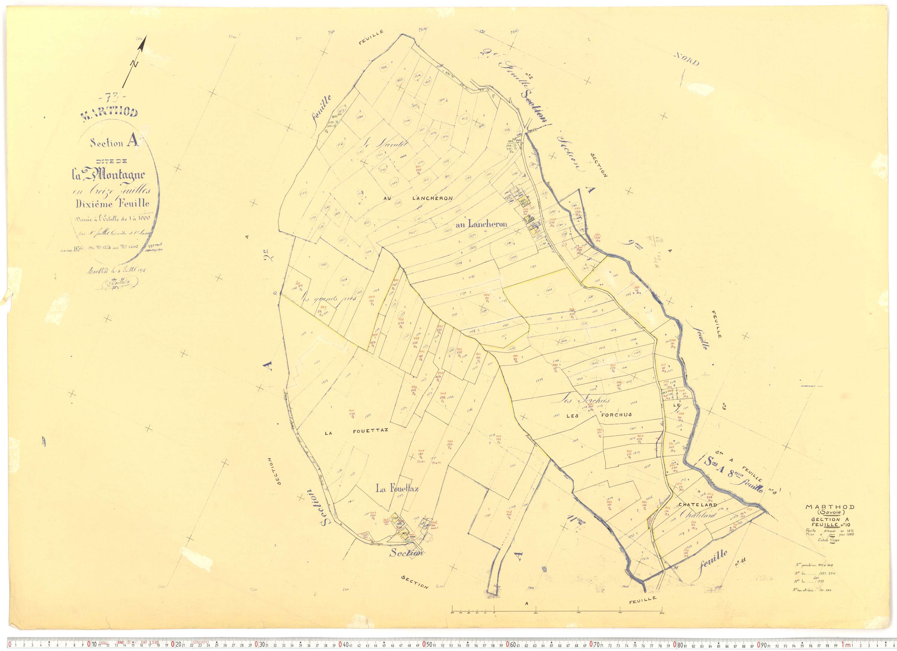 Marthod - Plans cadastraux du cadastre rénové.