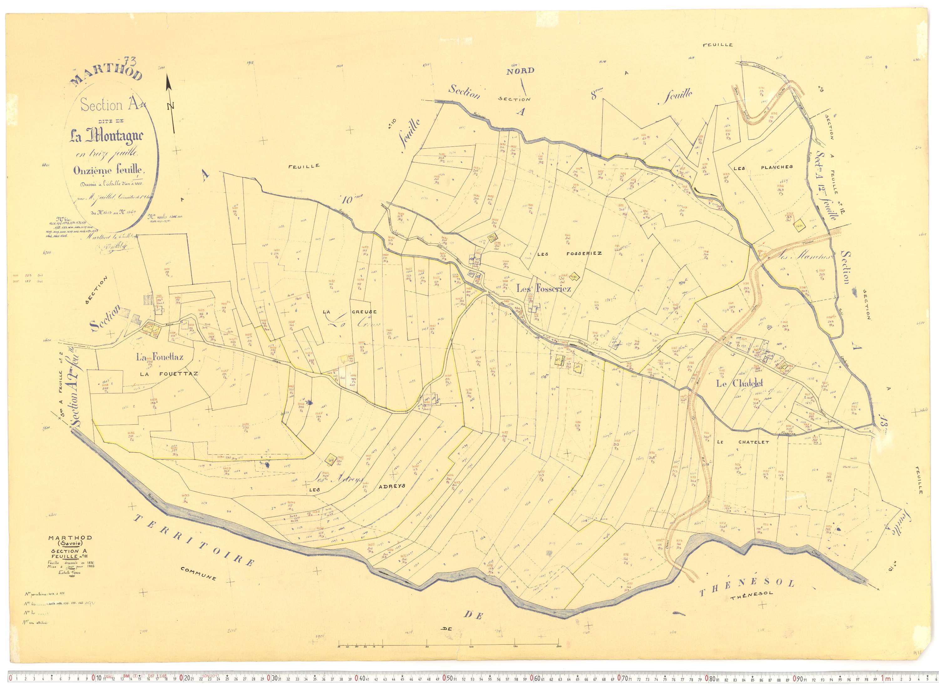 Marthod - Plans cadastraux du cadastre rénové.