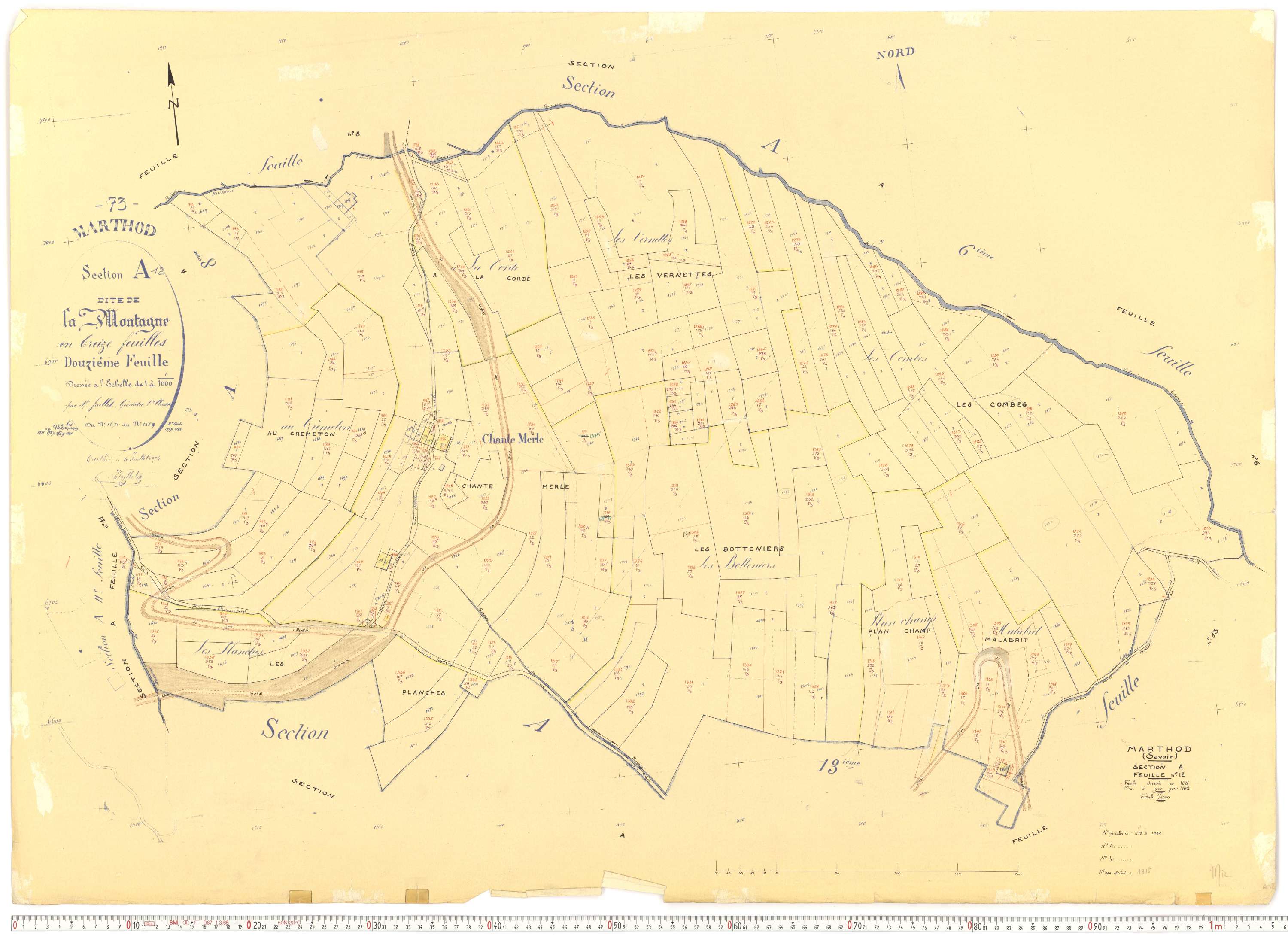 Marthod - Plans cadastraux du cadastre rénové.