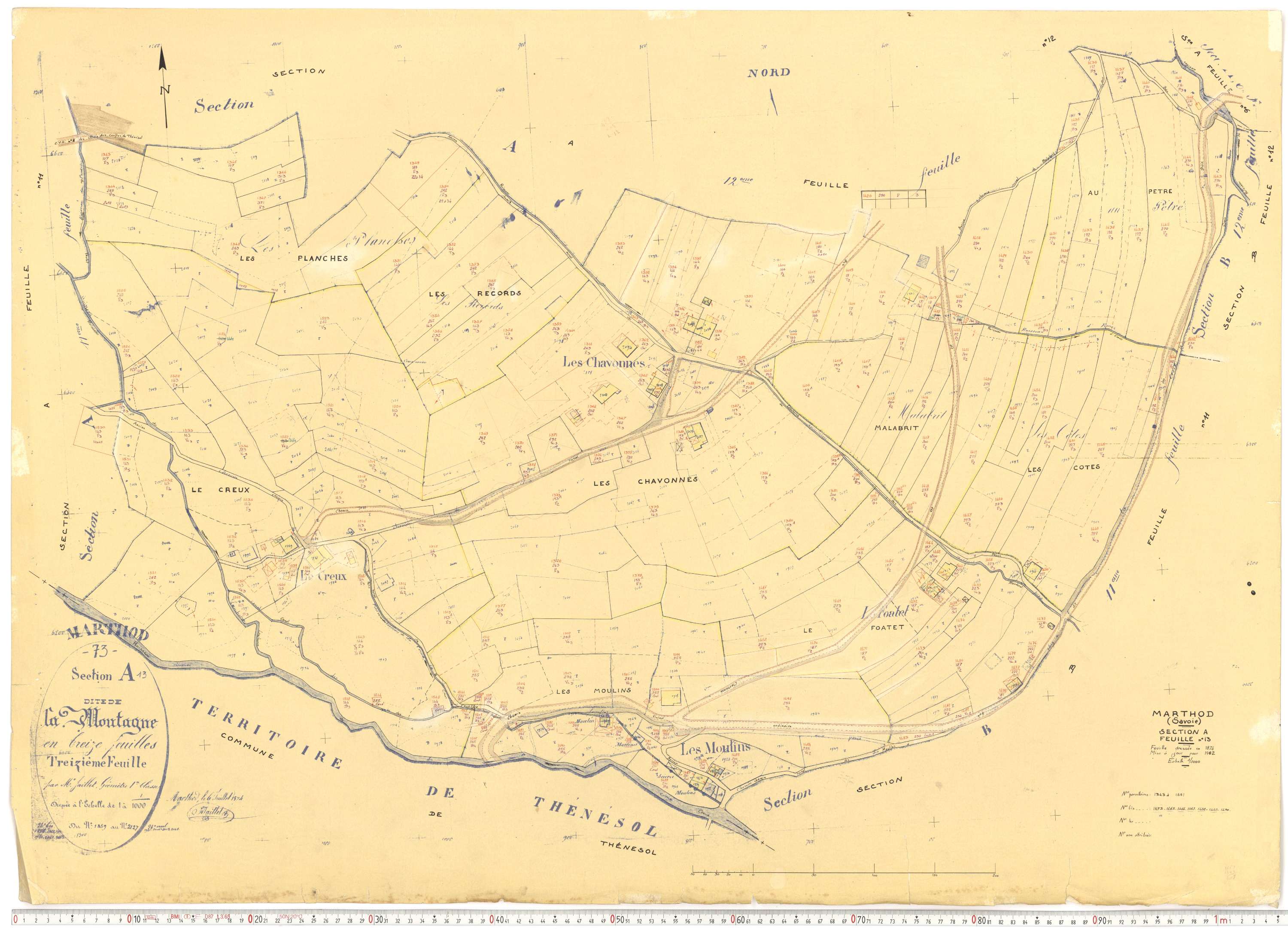 Marthod - Plans cadastraux du cadastre rénové.