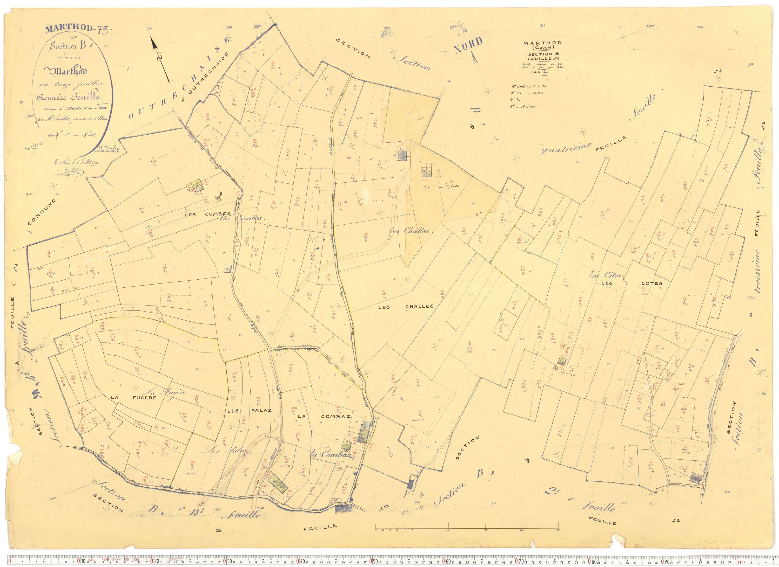Marthod - Plans cadastraux du cadastre rénové.