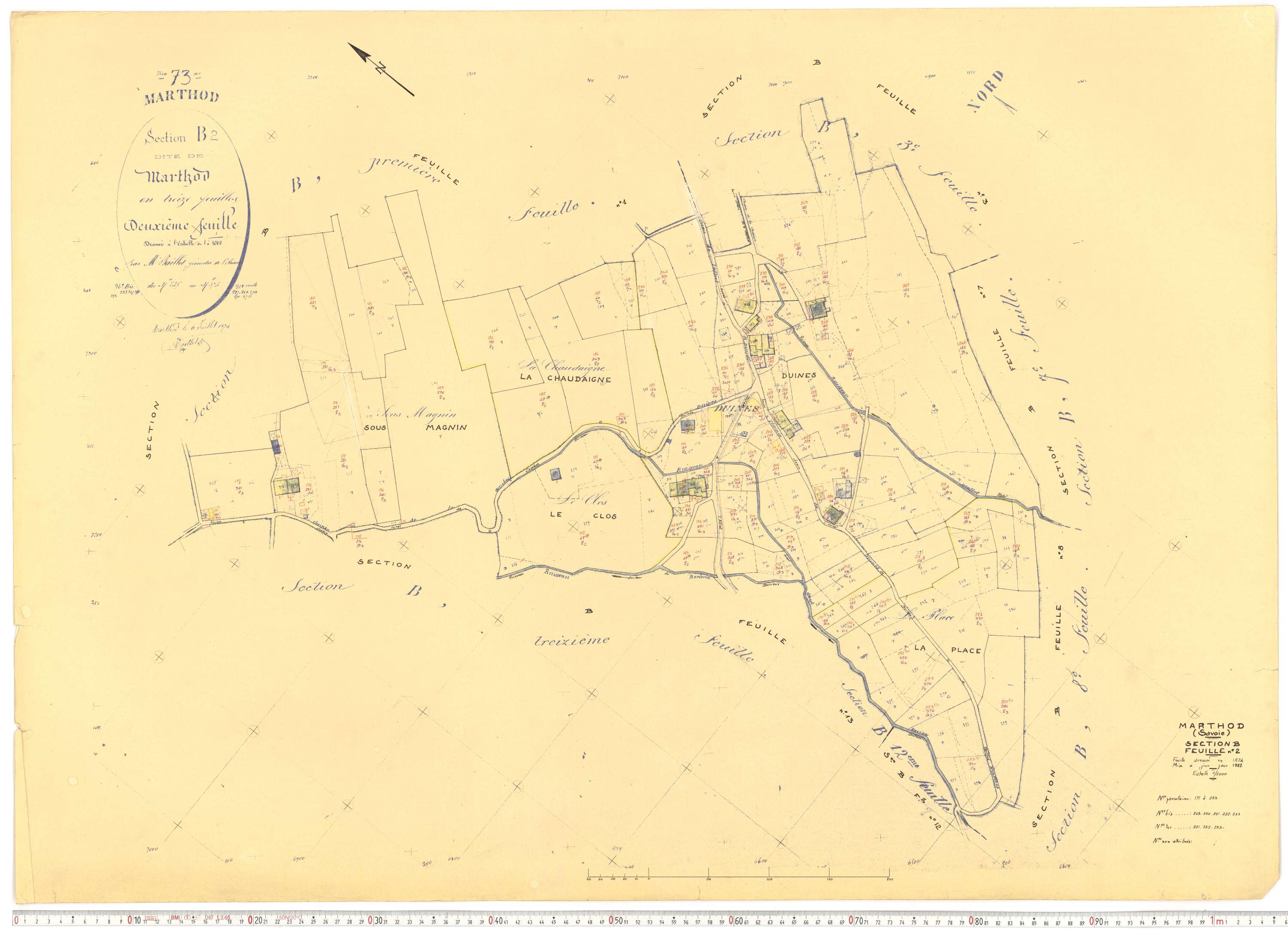 Marthod - Plans cadastraux du cadastre rénové.