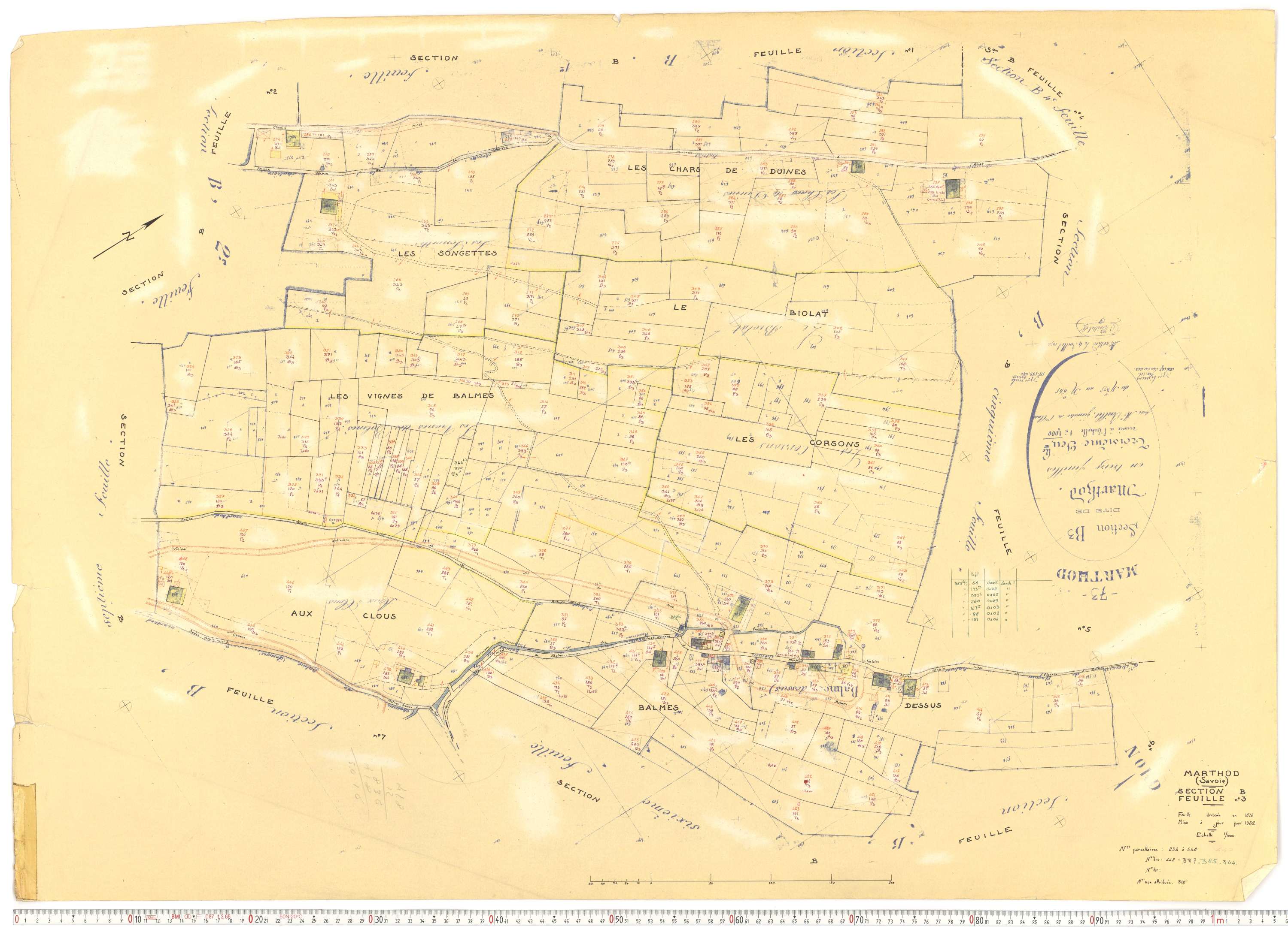 Marthod - Plans cadastraux du cadastre rénové.