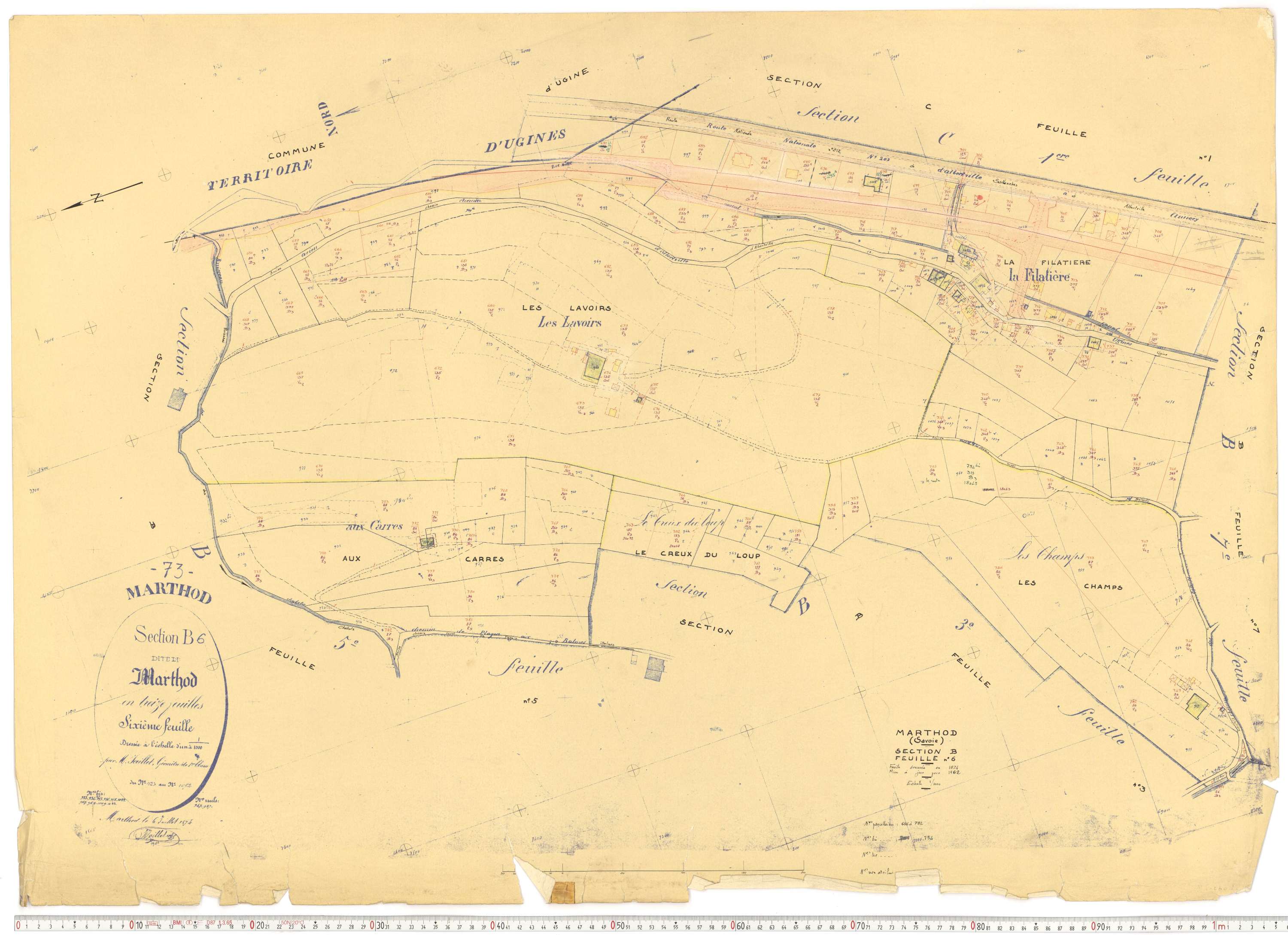 Marthod - Plans cadastraux du cadastre rénové.
