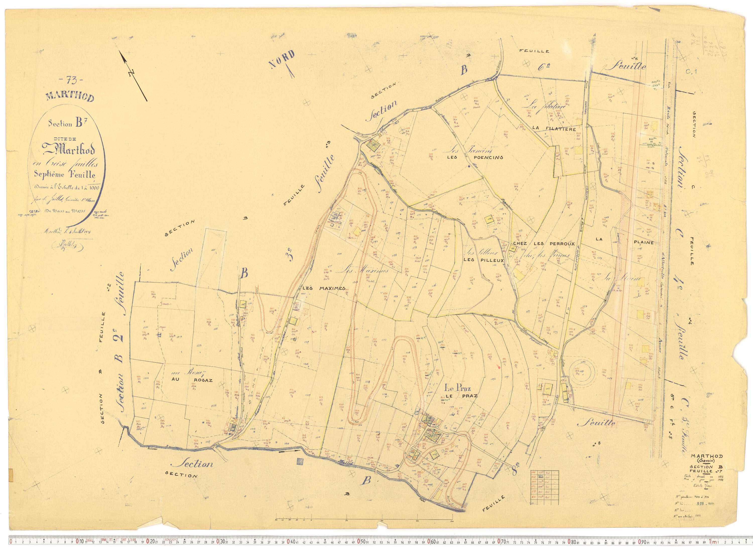 Marthod - Plans cadastraux du cadastre rénové.