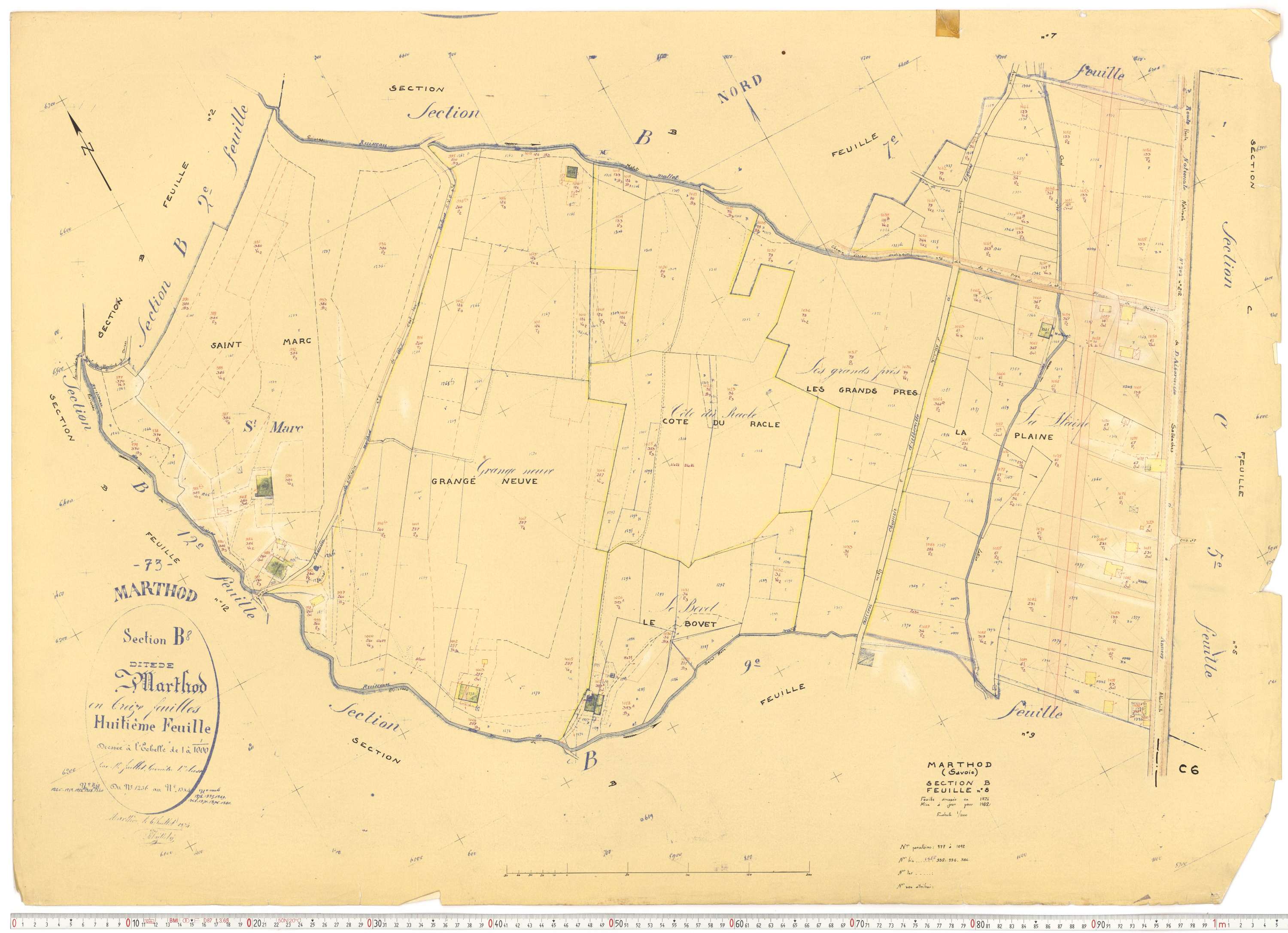 Marthod - Plans cadastraux du cadastre rénové.