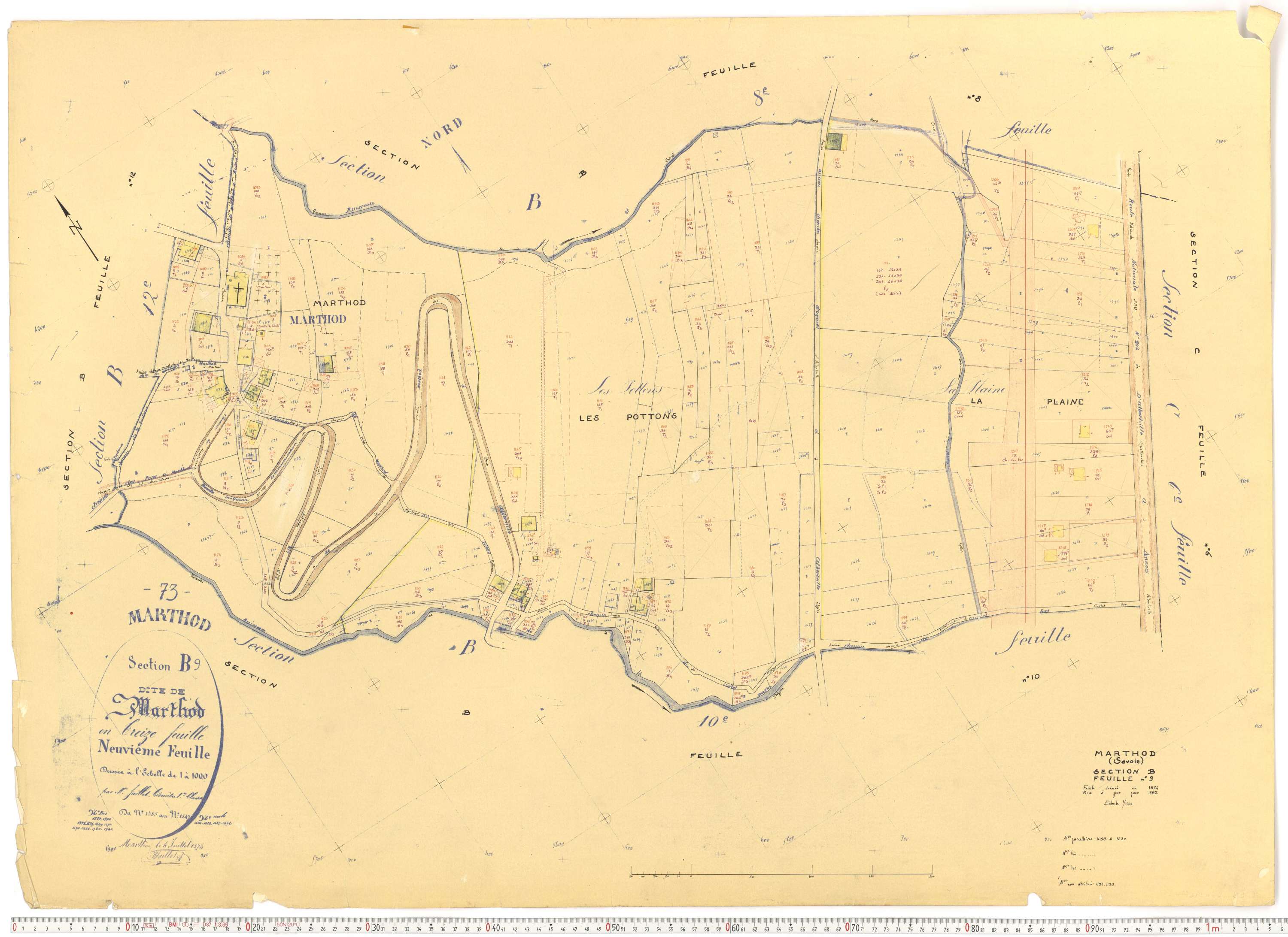 Marthod - Plans cadastraux du cadastre rénové.
