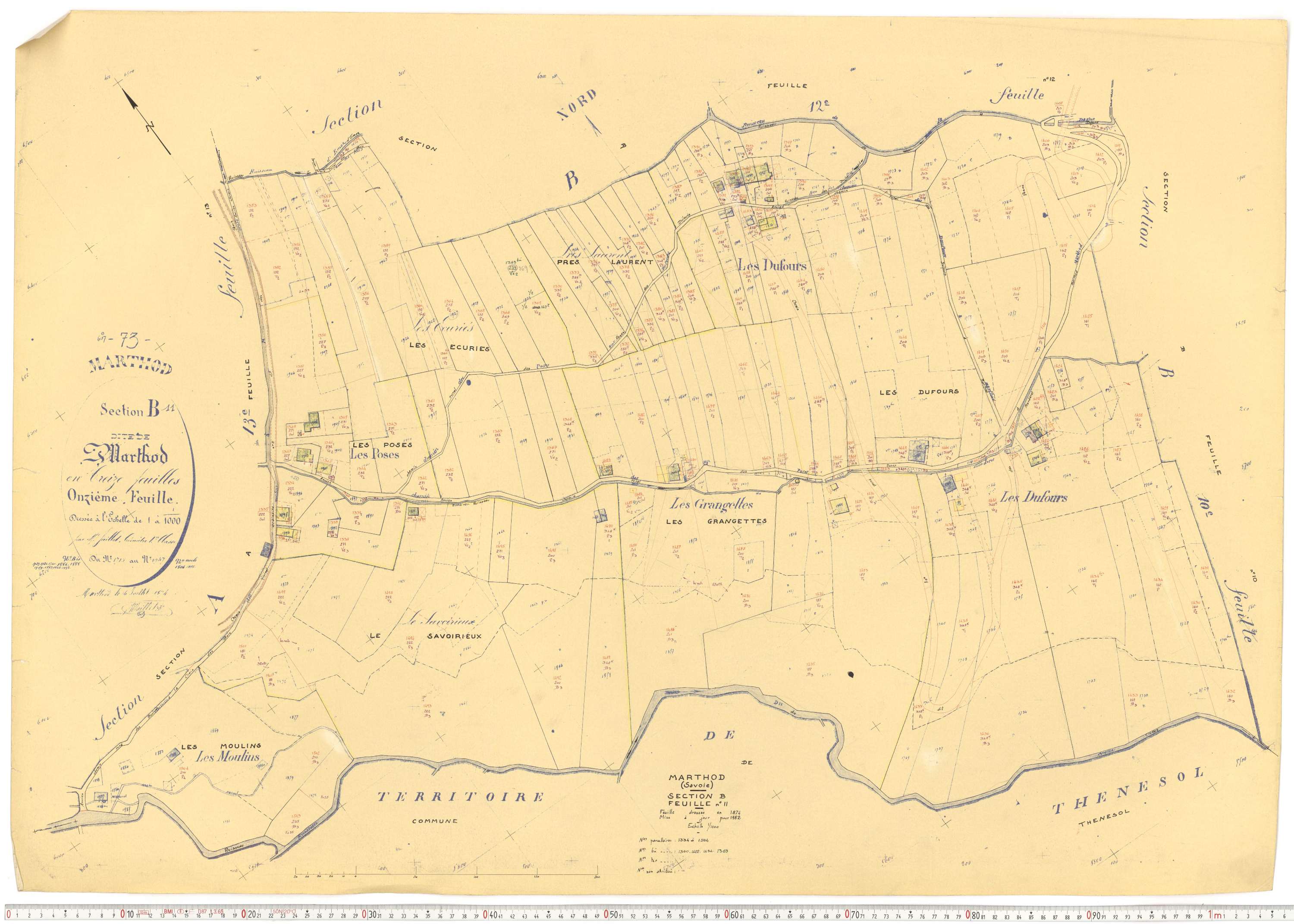 Marthod - Plans cadastraux du cadastre rénové.