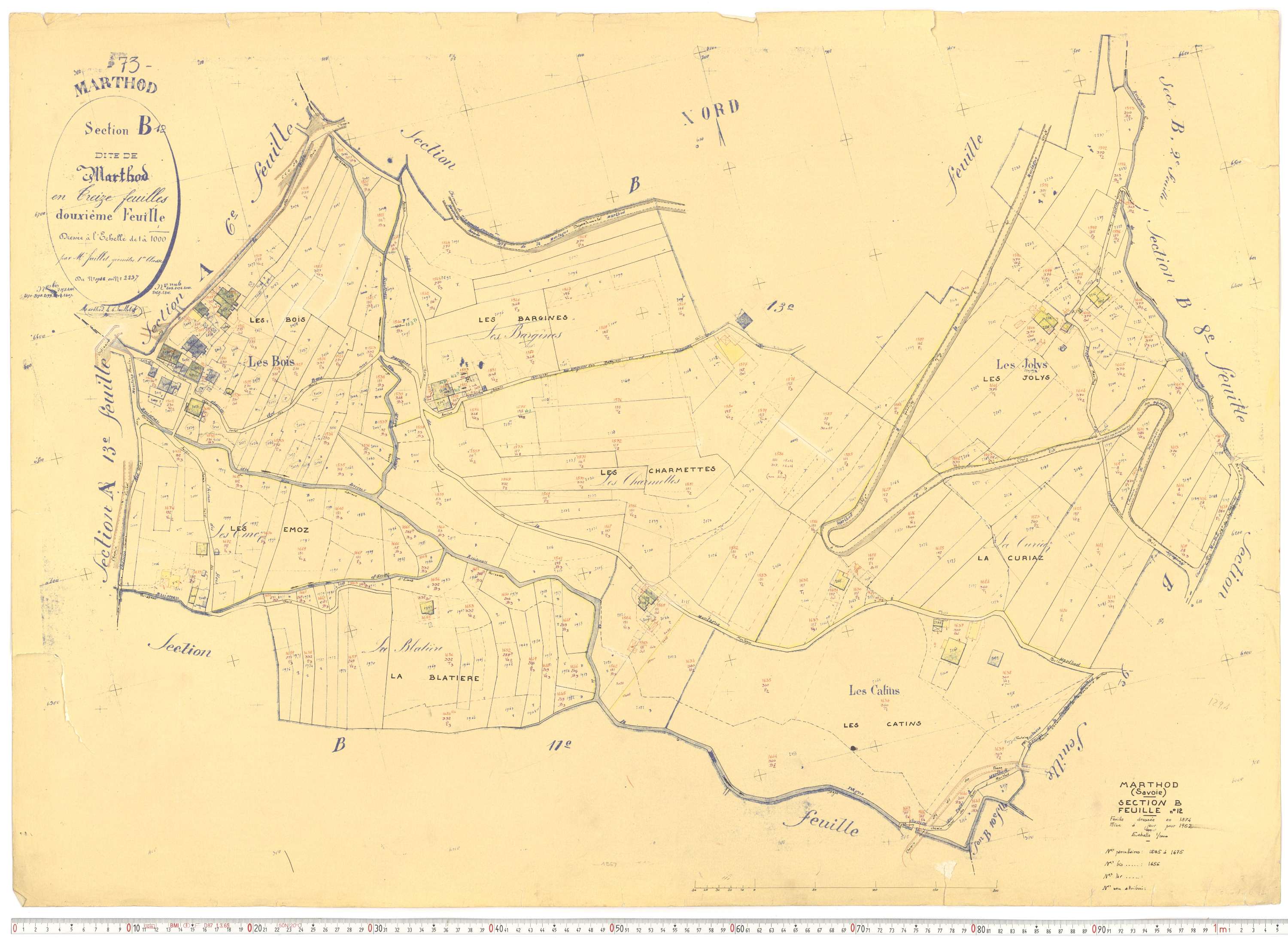 Marthod - Plans cadastraux du cadastre rénové.
