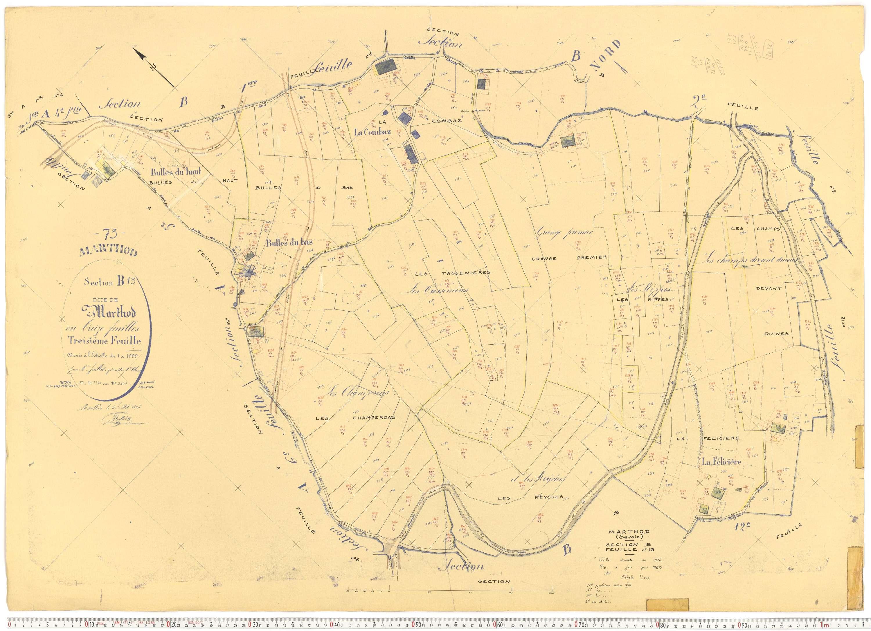 Marthod - Plans cadastraux du cadastre rénové.
