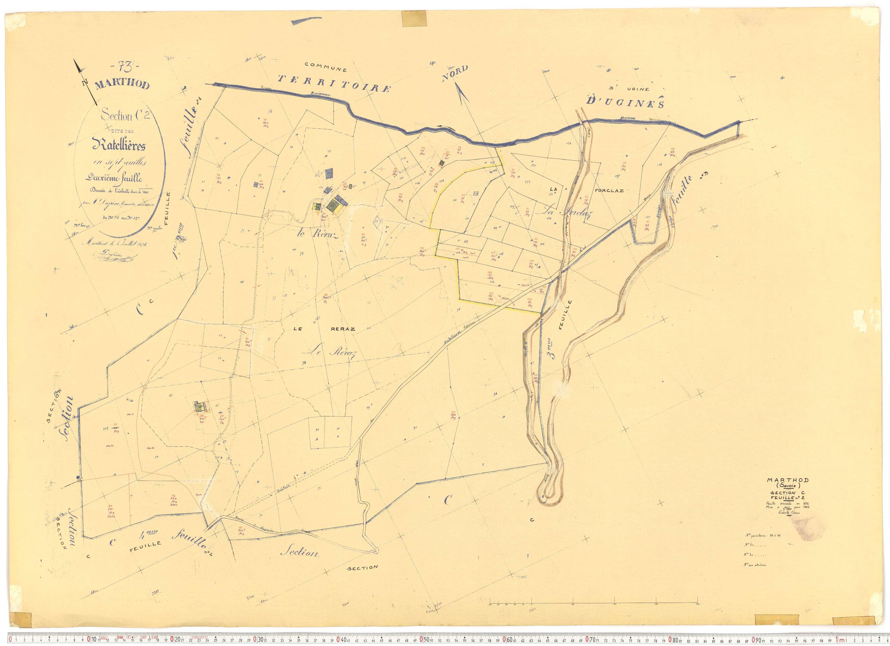 Marthod - Plans cadastraux du cadastre rénové.