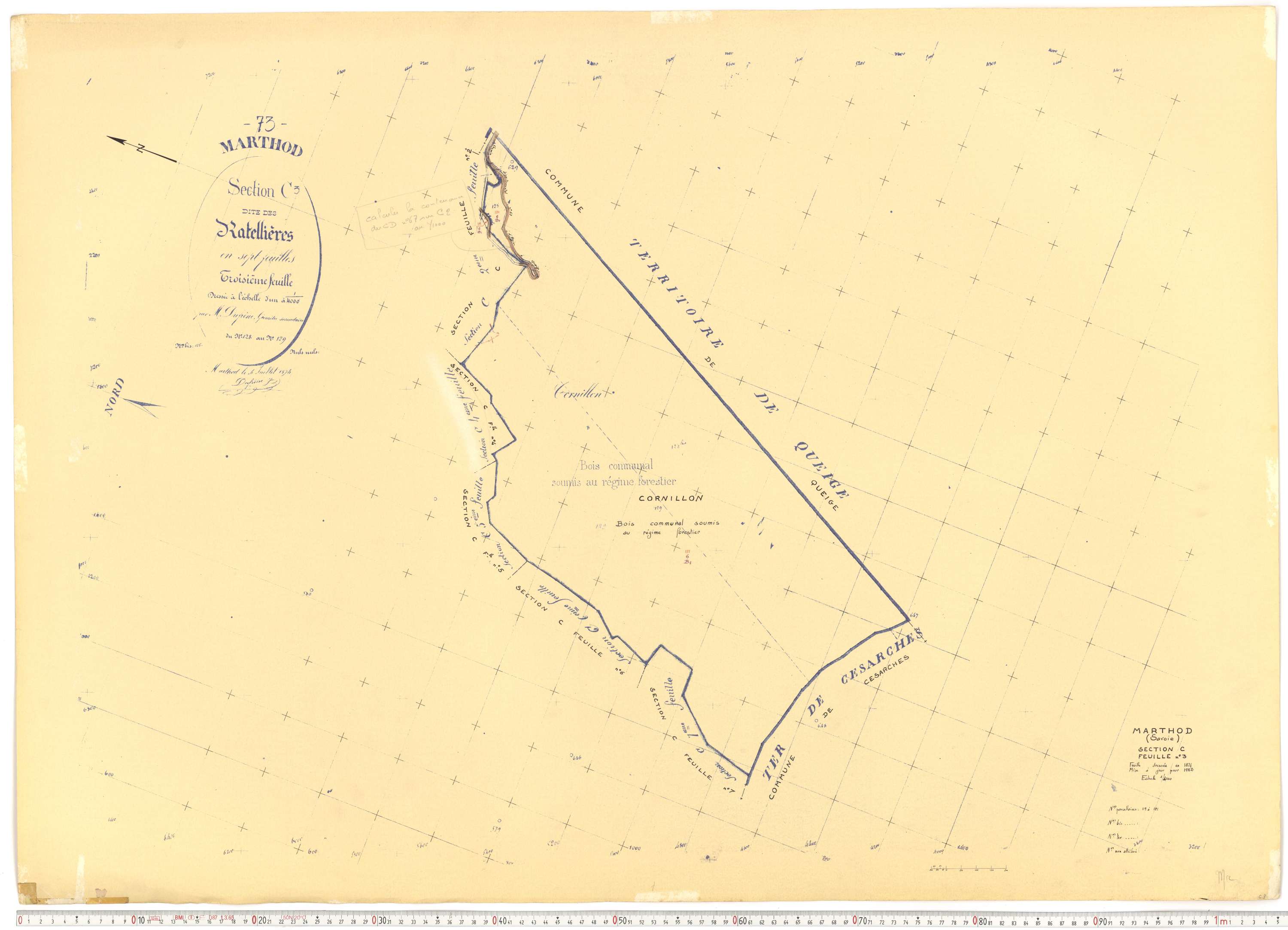 Marthod - Plans cadastraux du cadastre rénové.