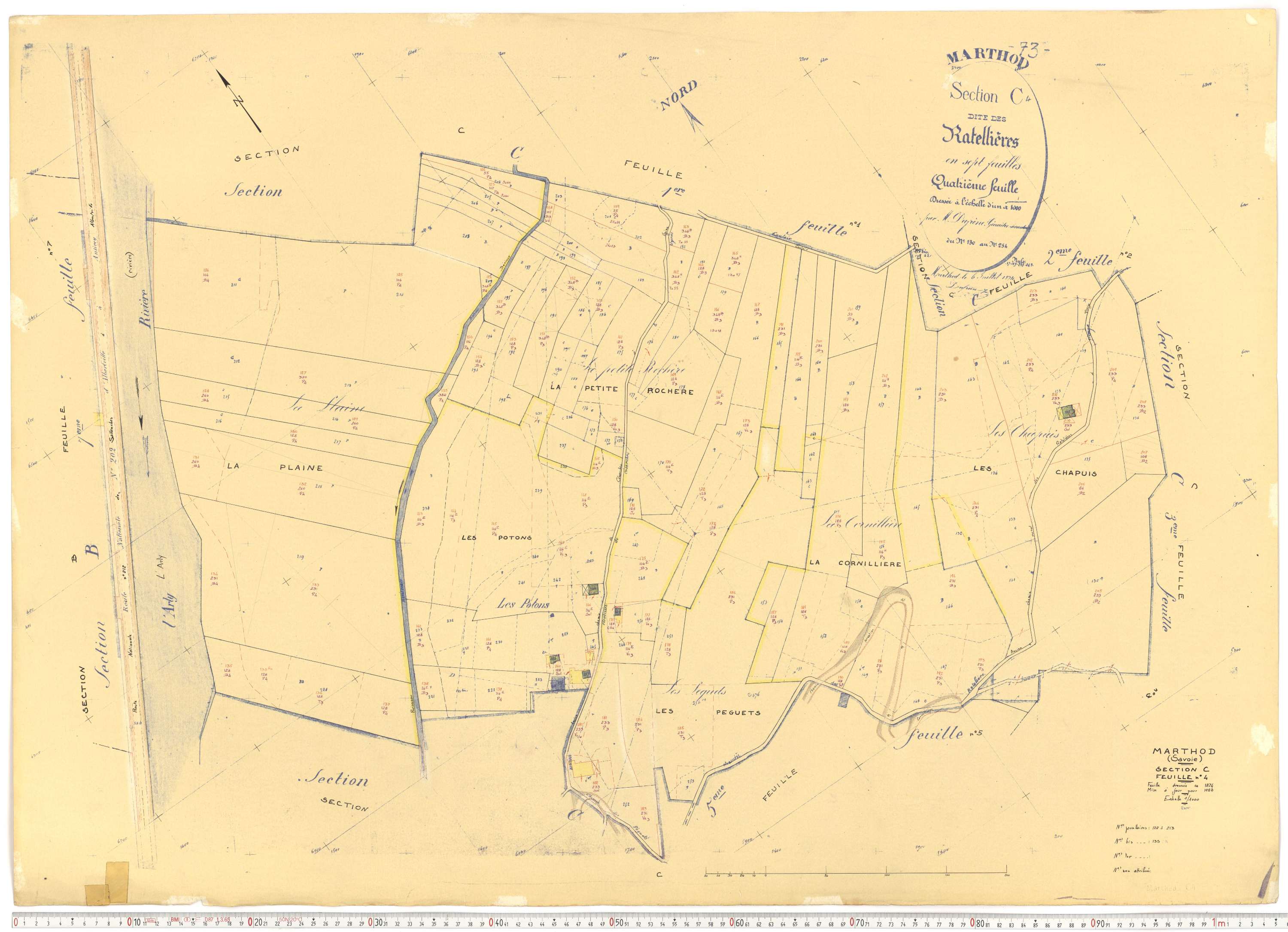 Marthod - Plans cadastraux du cadastre rénové.
