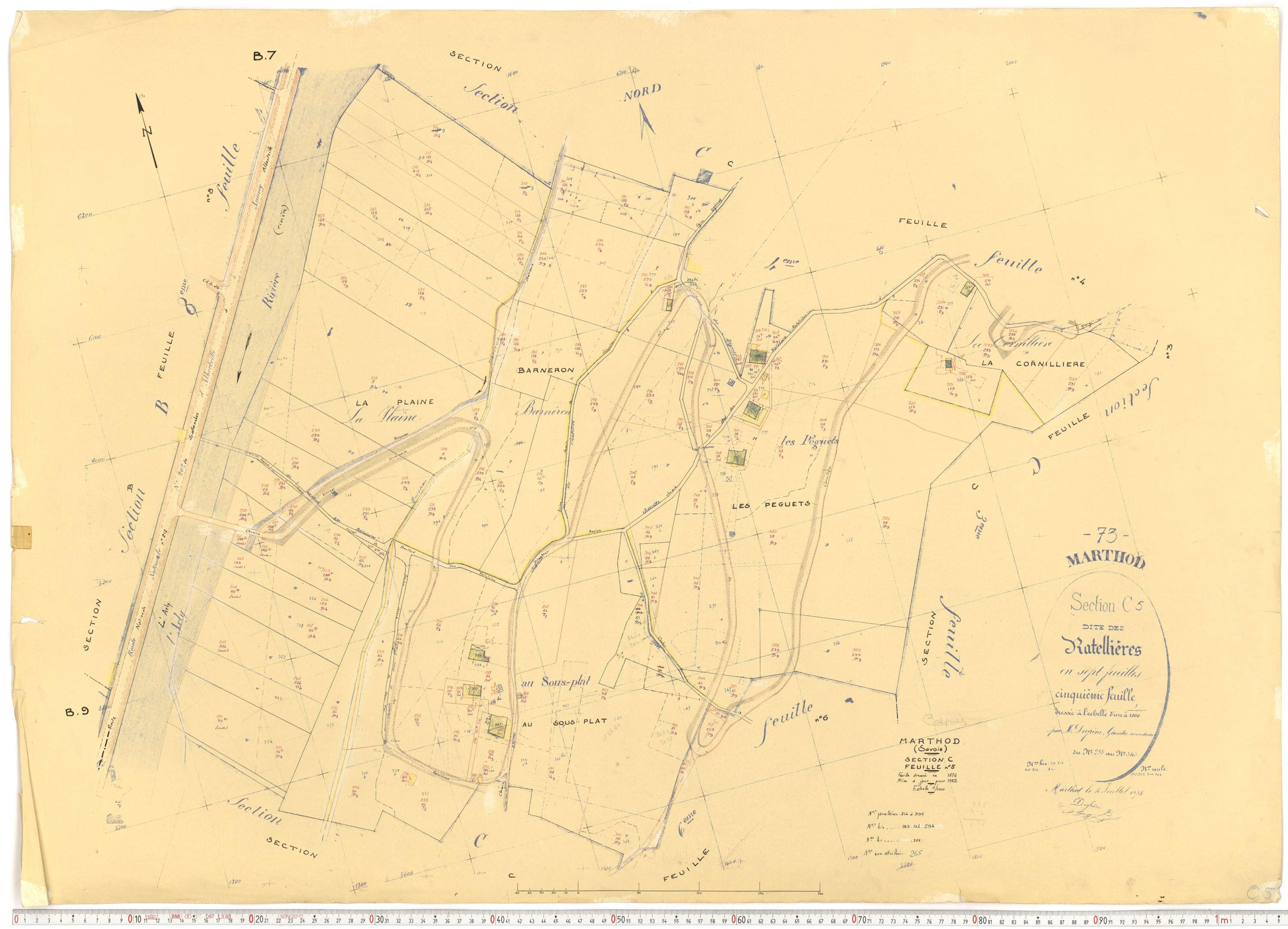 Marthod - Plans cadastraux du cadastre rénové.