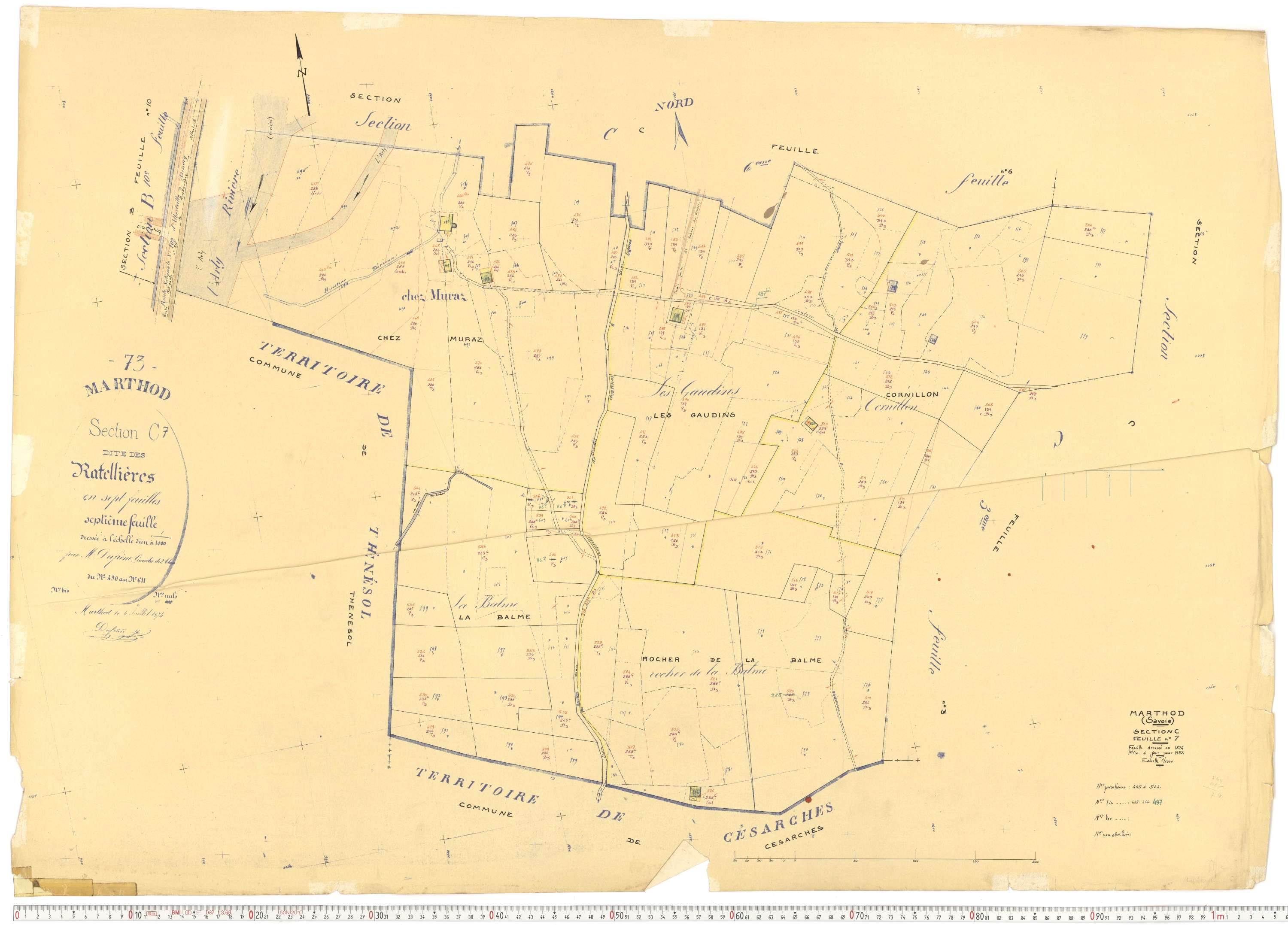 Marthod - Plans cadastraux du cadastre rénové.