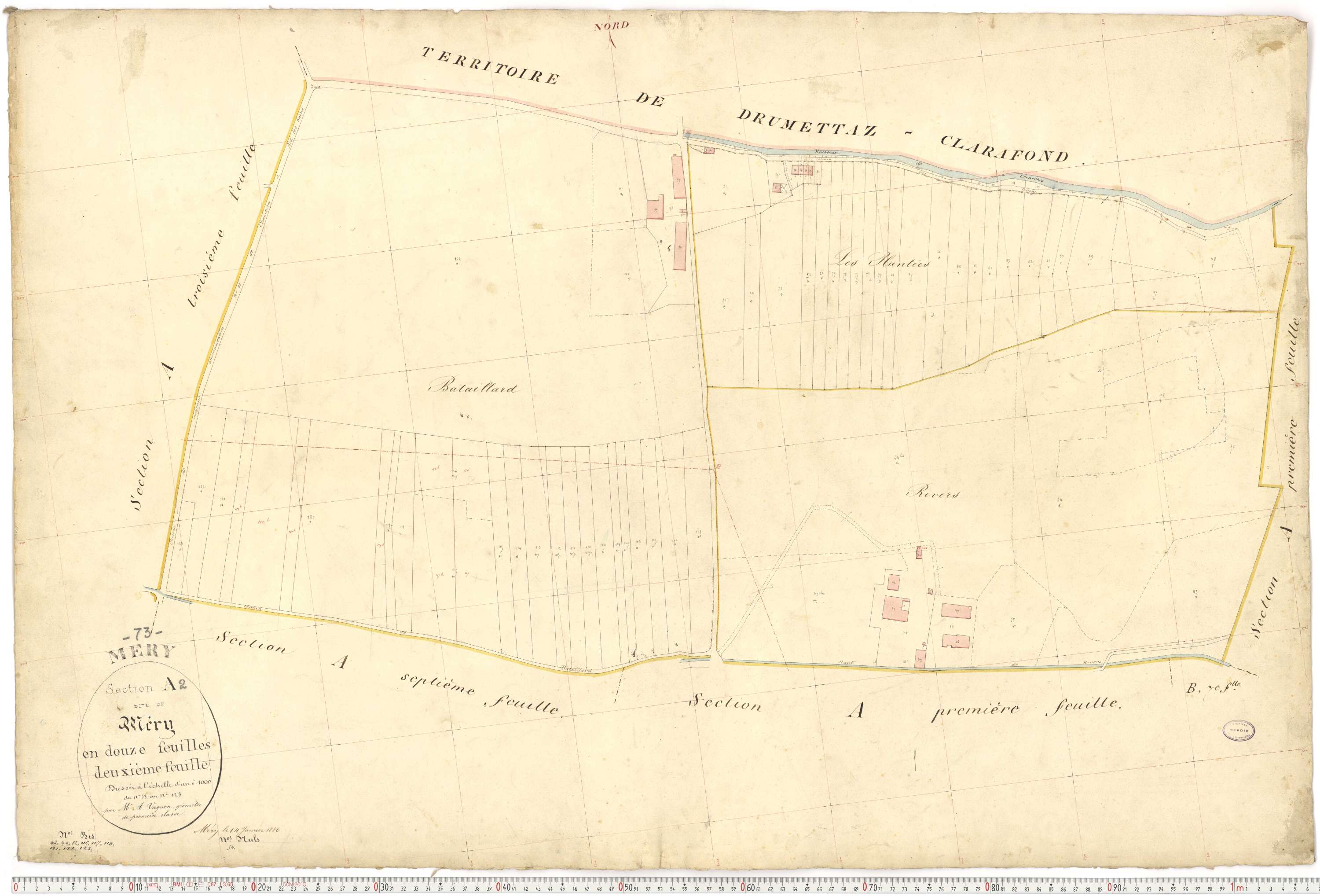 Méry - Plans cadastraux du premier cadastre français.