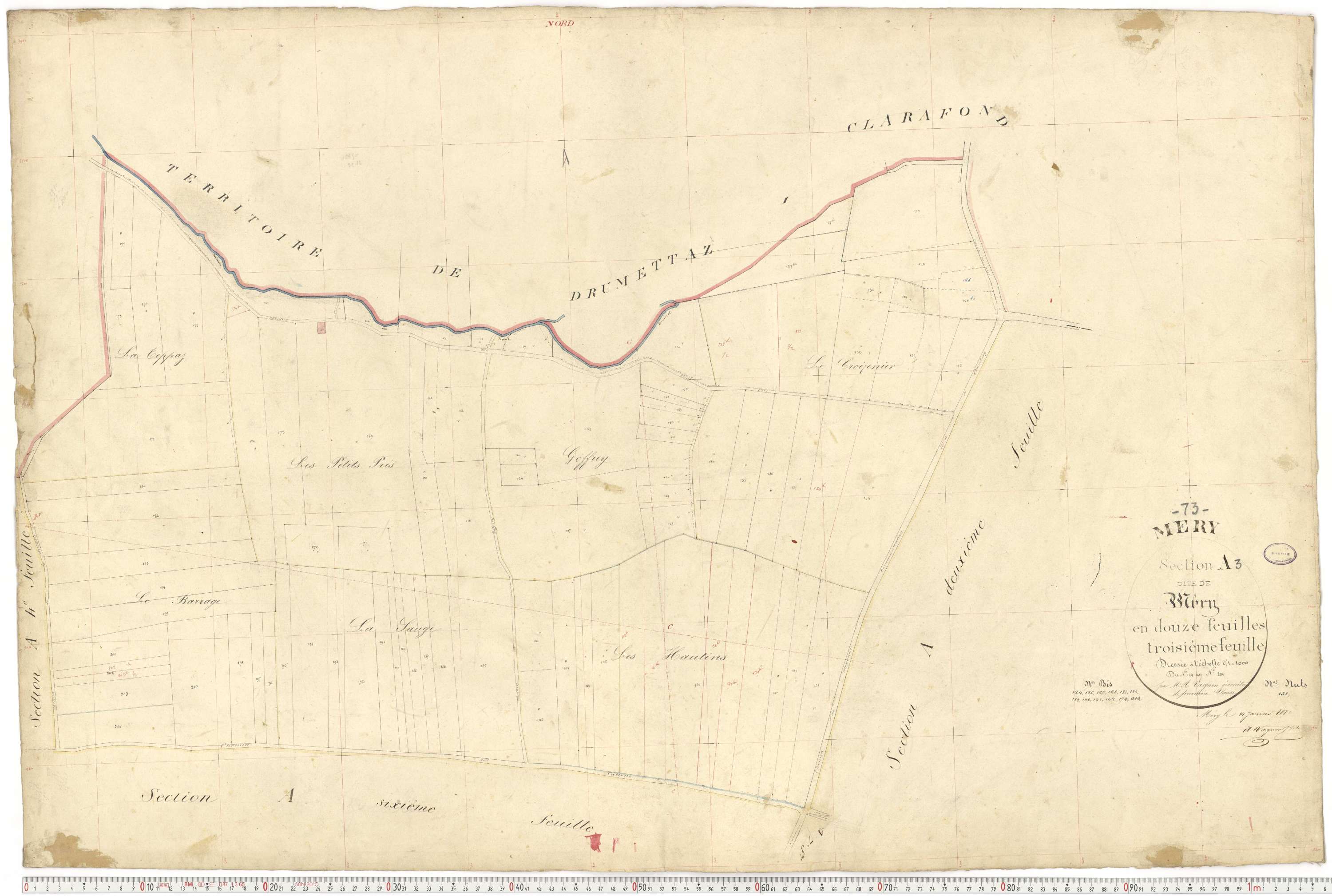Méry - Plans cadastraux du premier cadastre français.